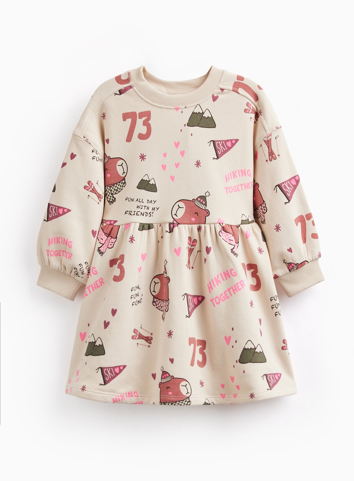 Cream Capybara Sweat Dress 