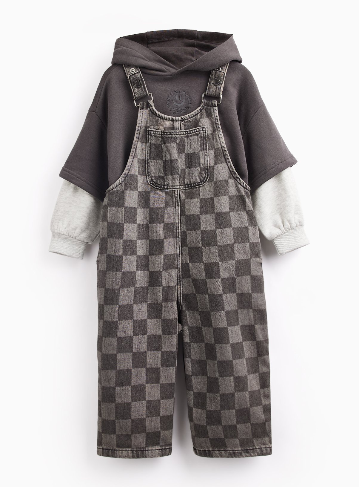 Smiles All Round Hoodie & Dungarees Set 