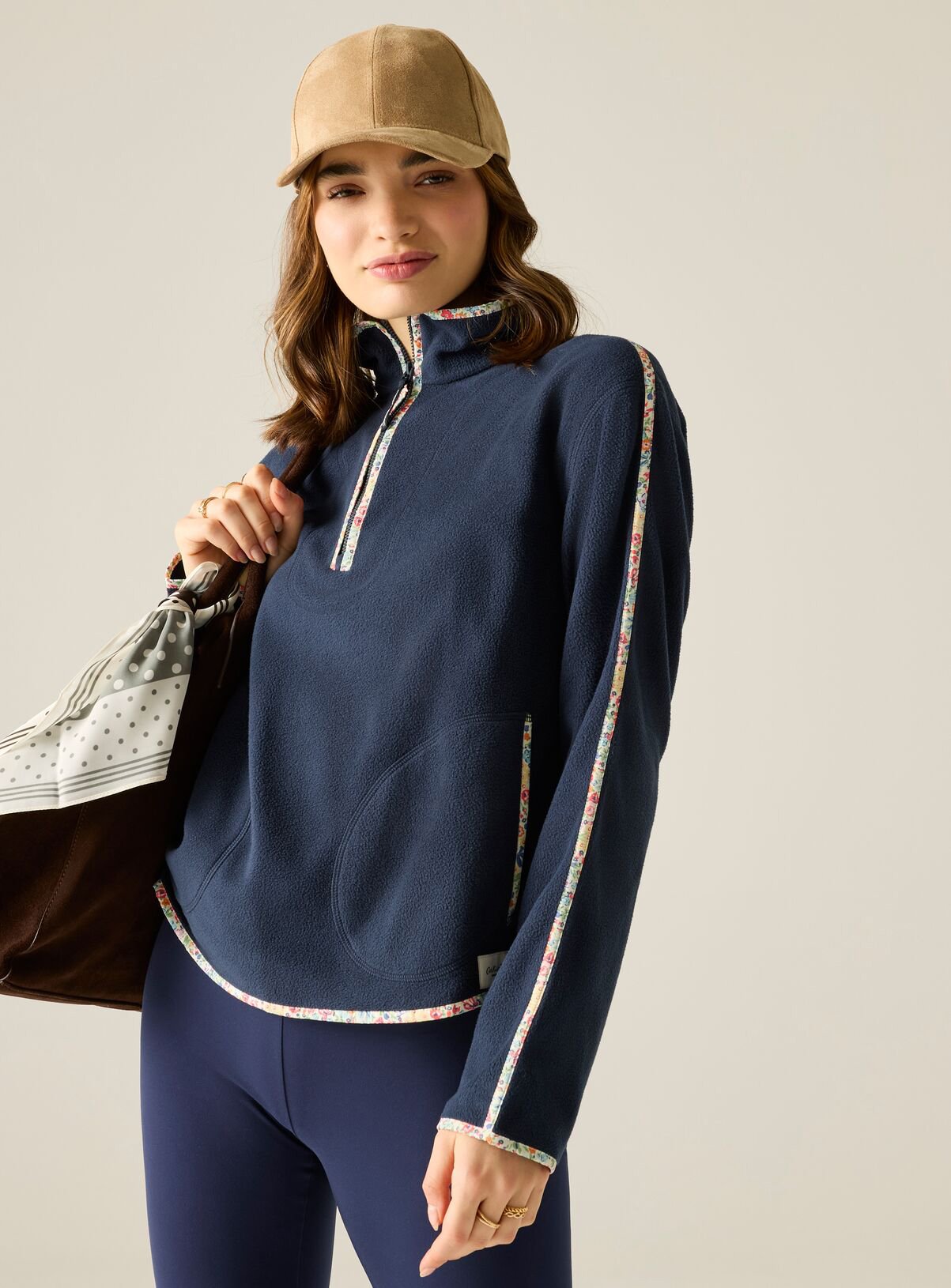 REGATTA Cath Kidston Printed Half Zip Fleece Navy 