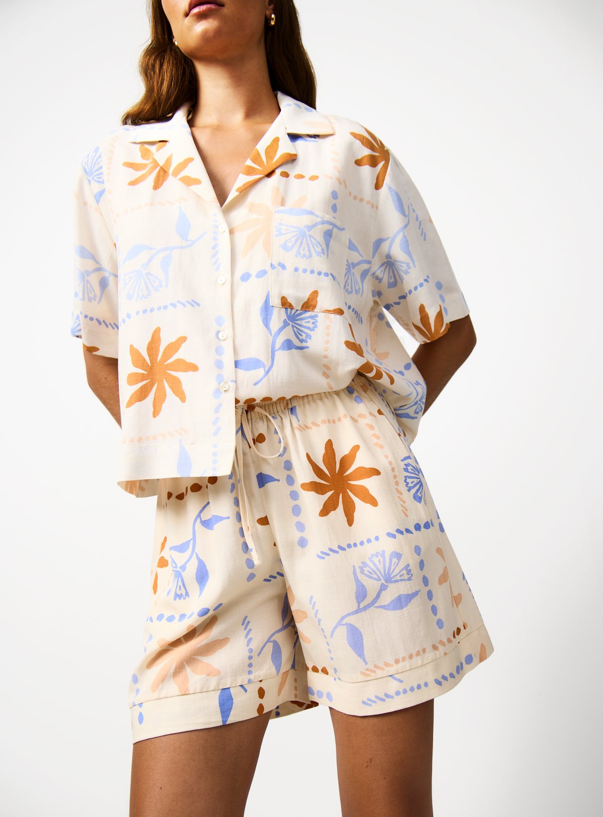 Holiday Patchwork Print Co-ord Shorts 