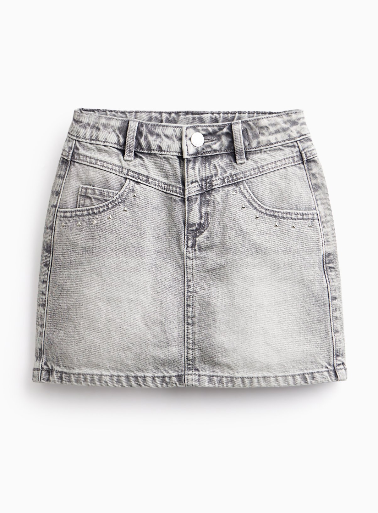 Grey Studded Denim Skirt 11 years