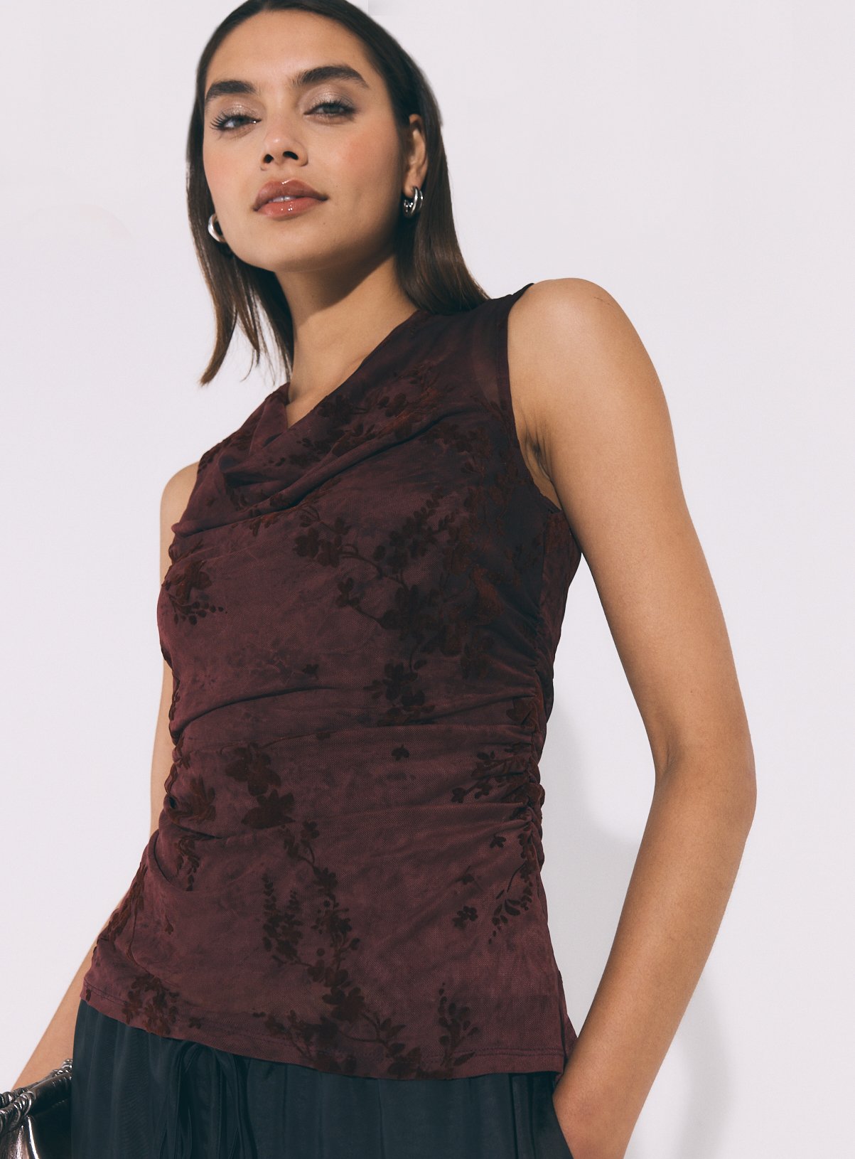 Berry Devore Sleeveless Top 