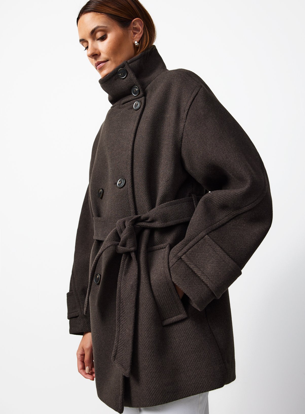 Funnel Neck Coat 