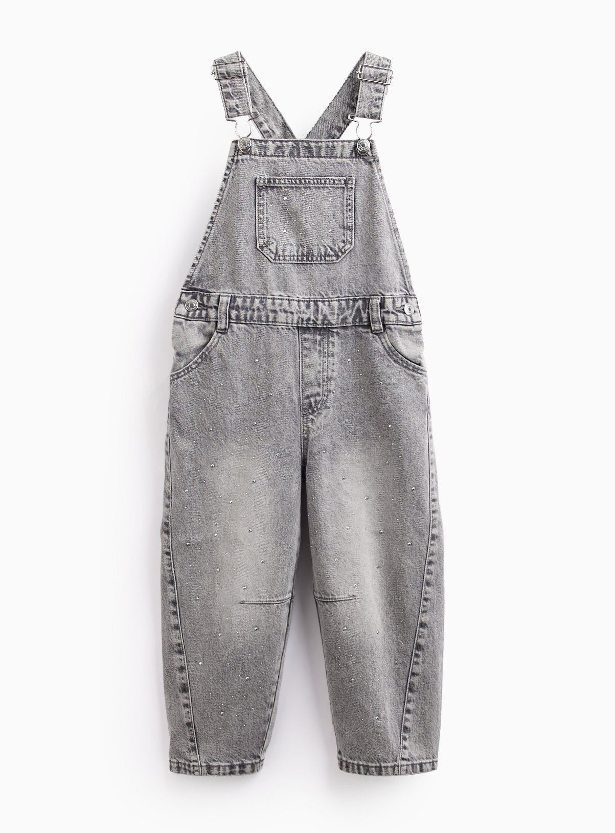 Grey Barrel Leg Denim Dungarees 7 years