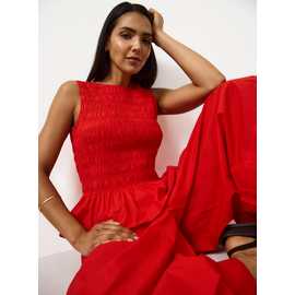Poplin Shirred Sleeveless Co-ord Top