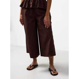 Wide Leg Poplin Palazzo Trousers