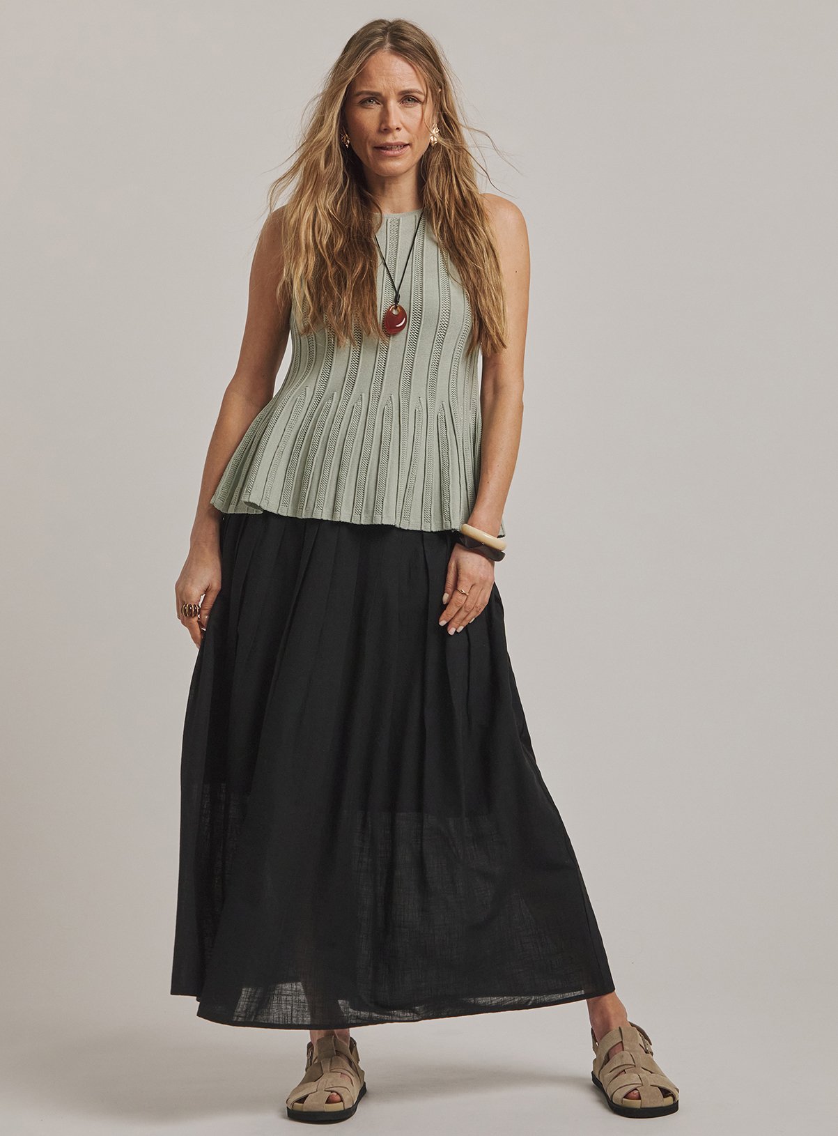 JD WILLIAMS Anthology Pleat Tuck Midi Skirt 12