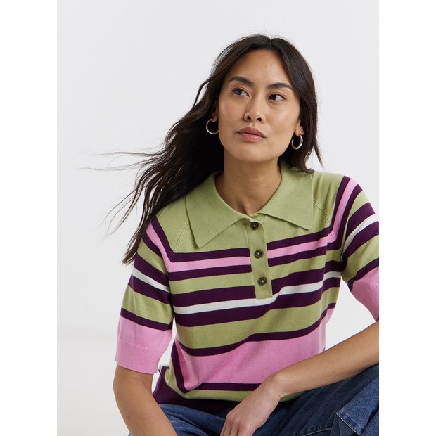 Buy JD WILLIAMS Stripe Knitted Polo Jumper 12-14 | Jumpers | Argos