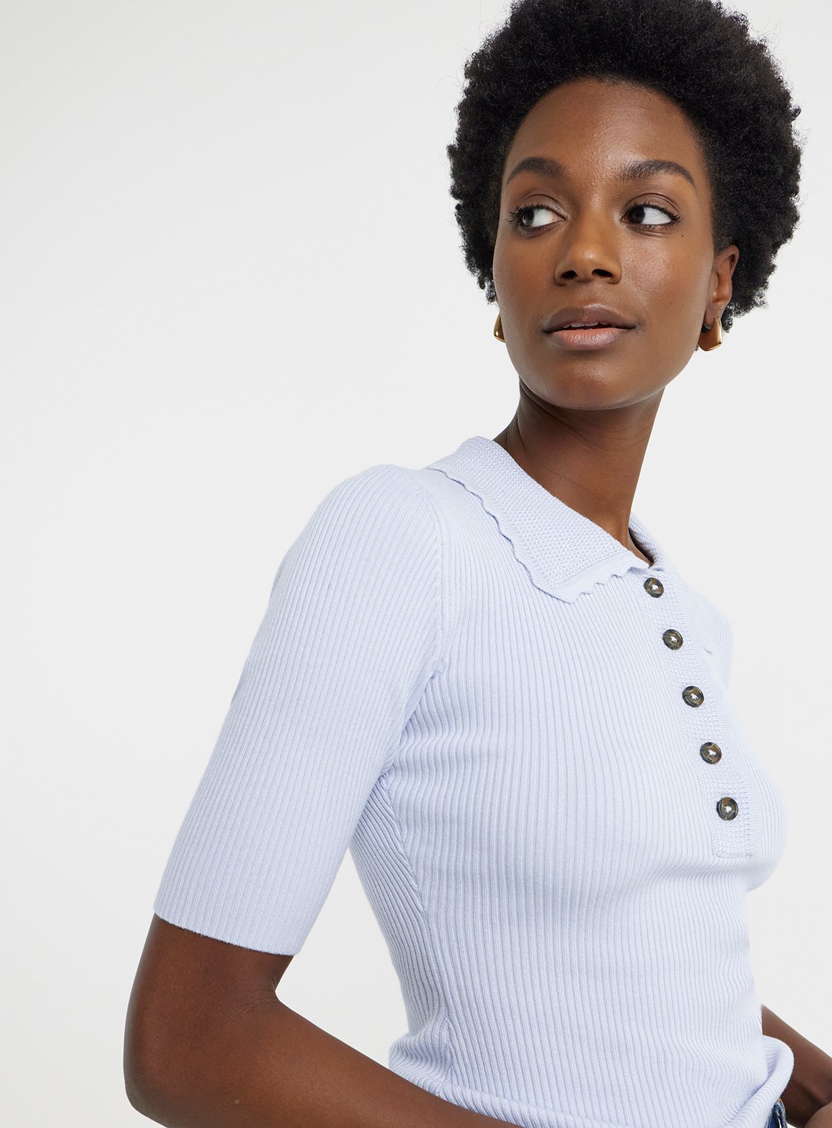 JD WILLIAMS Ribbed Knit Polo Jumper 