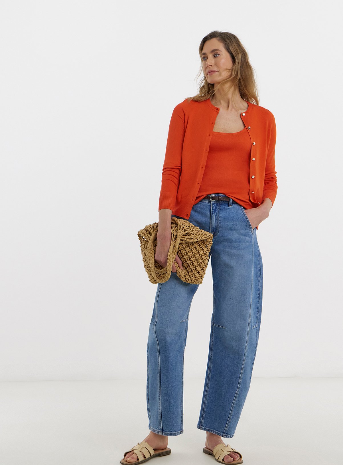 JD WILLIAMS Knitted Cardigan And Tank Top Set