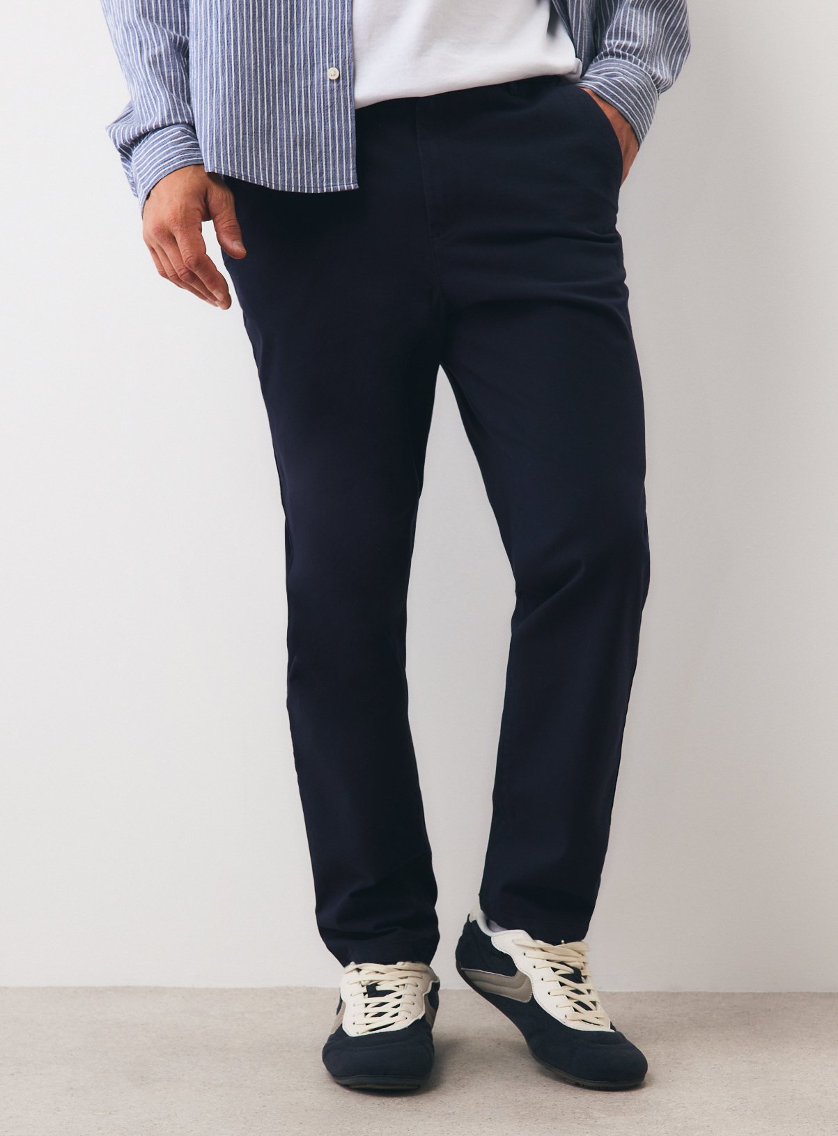 Navy Slim Chino Trousers 