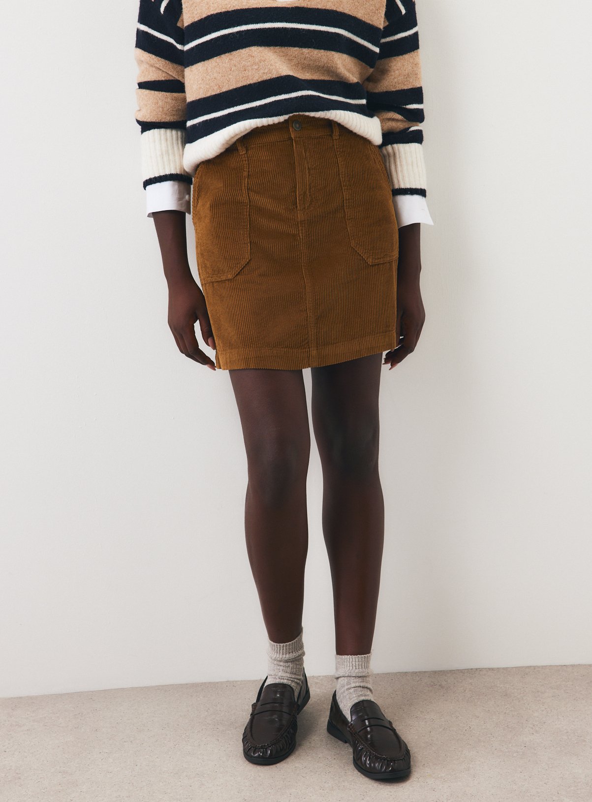Toffee Corduroy Mini Skirt 