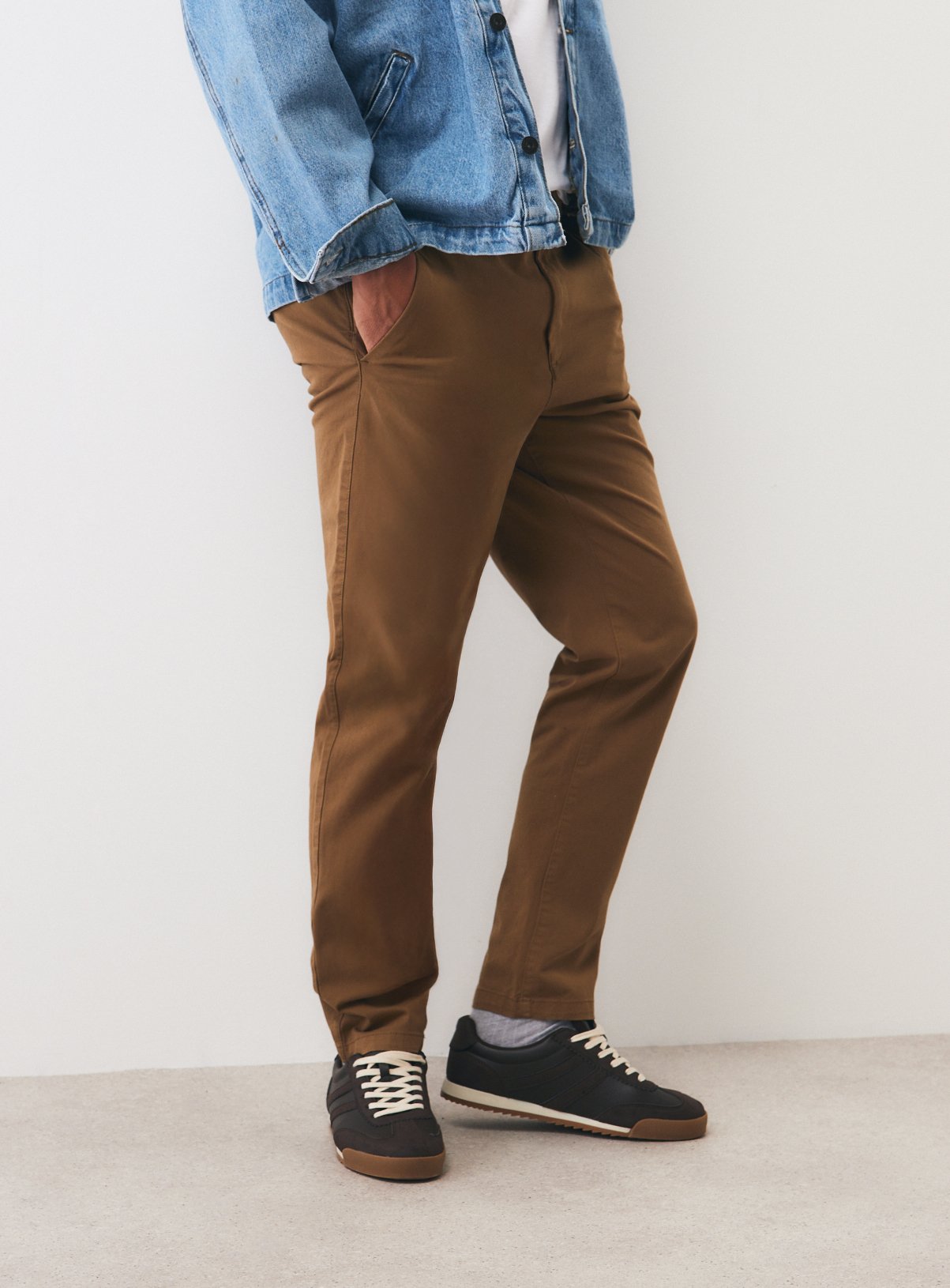 Stone Slim Chino Trousers 