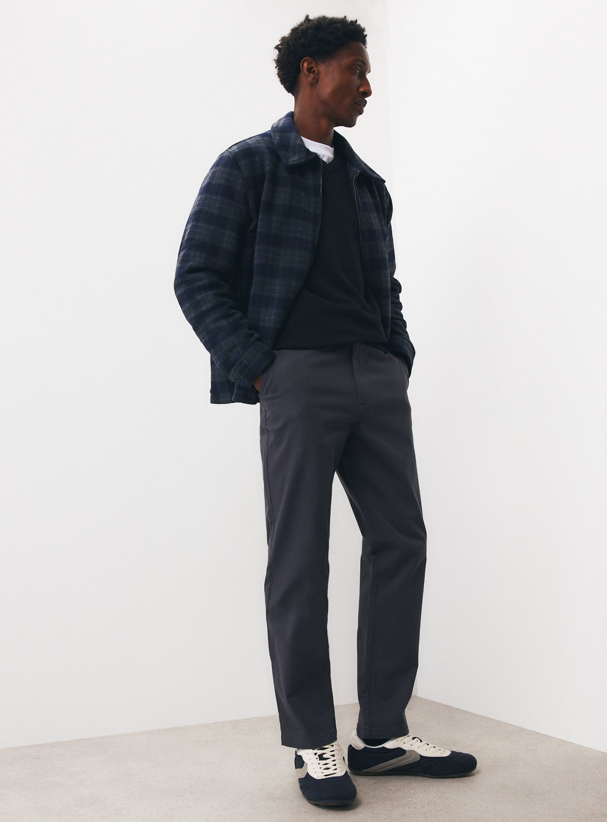 Charcoal Straight Leg Chinos 
