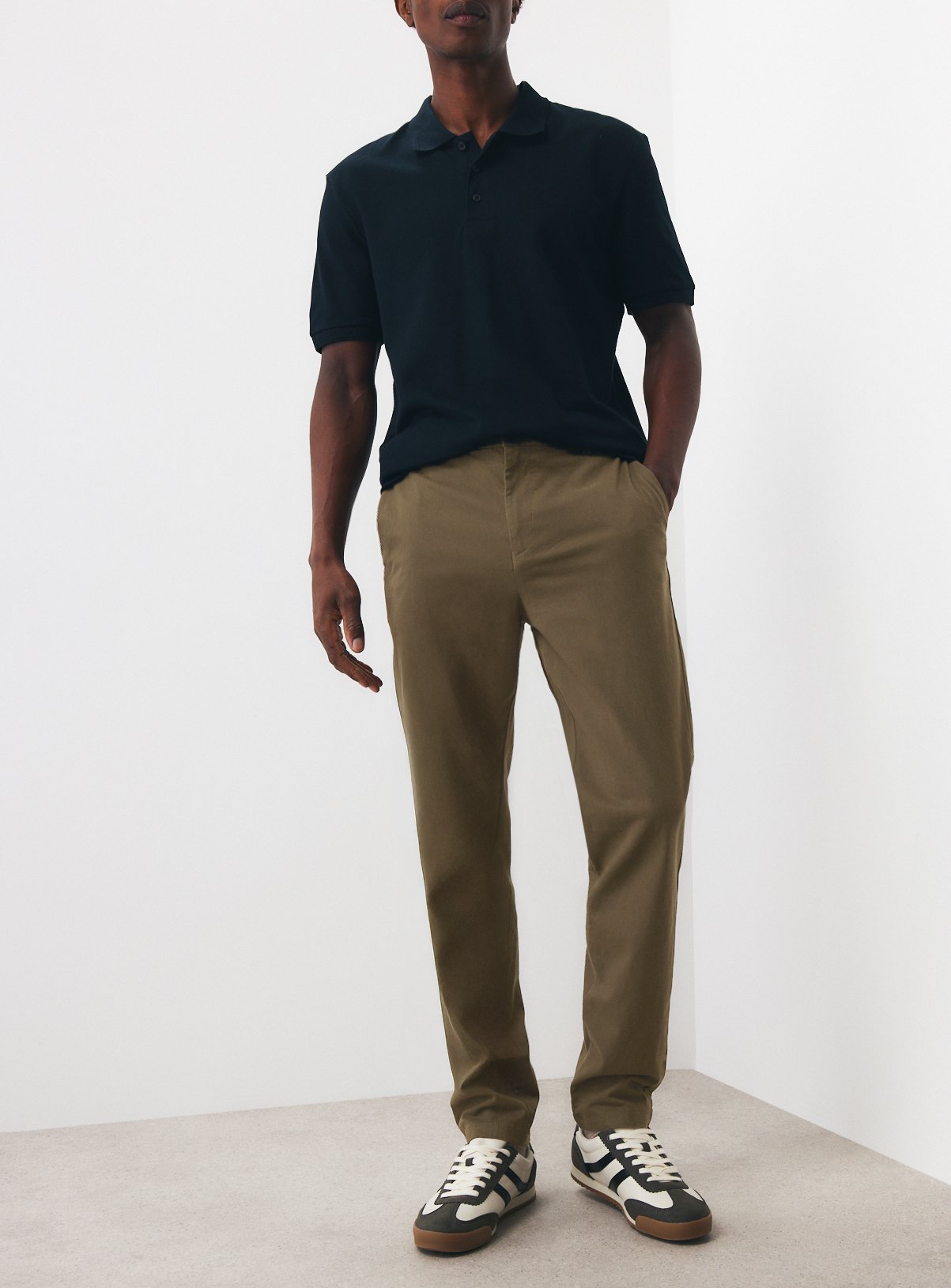 Khaki Slim Chino Trousers 