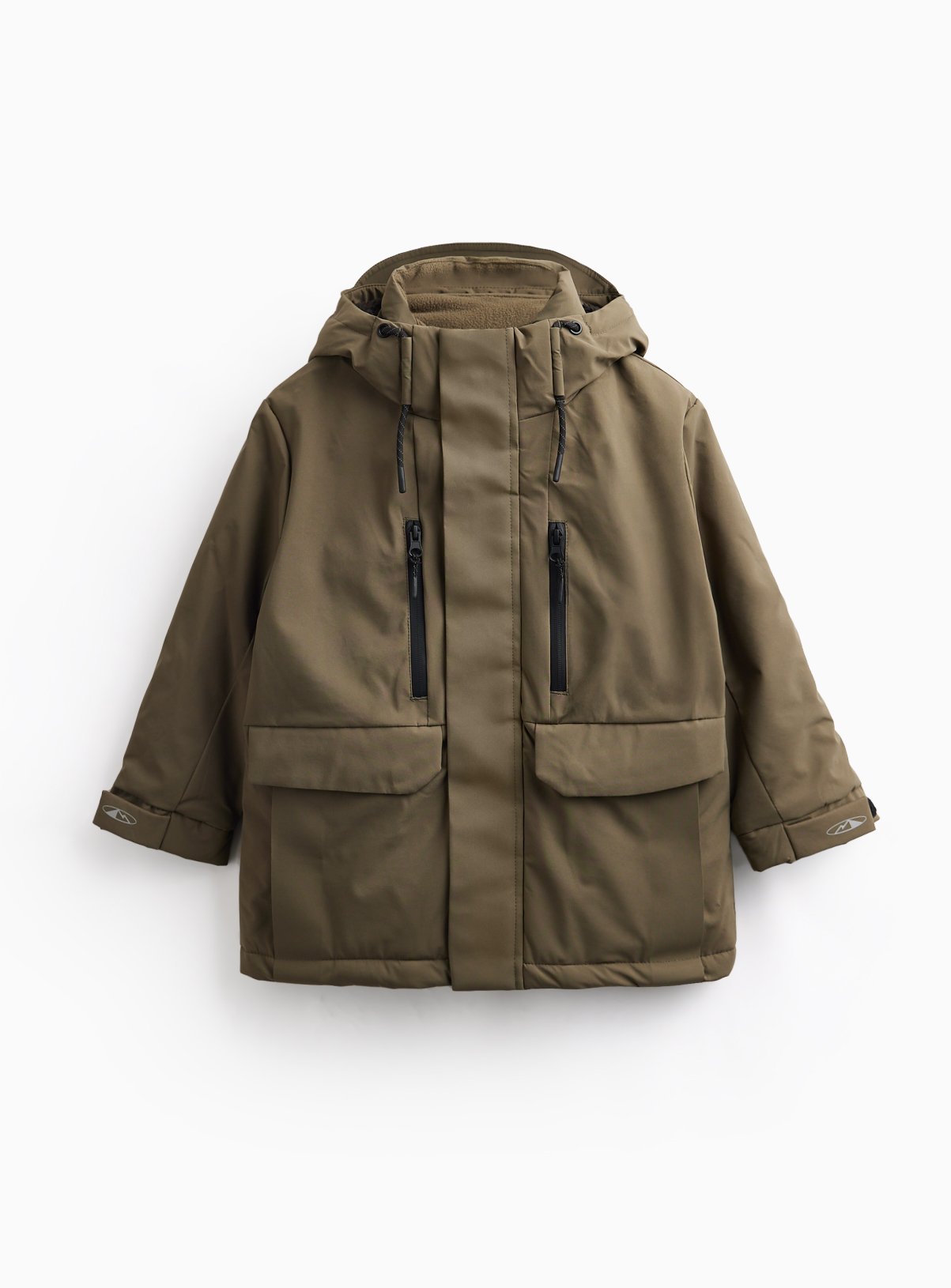 Khaki Hooded Technical Parka 