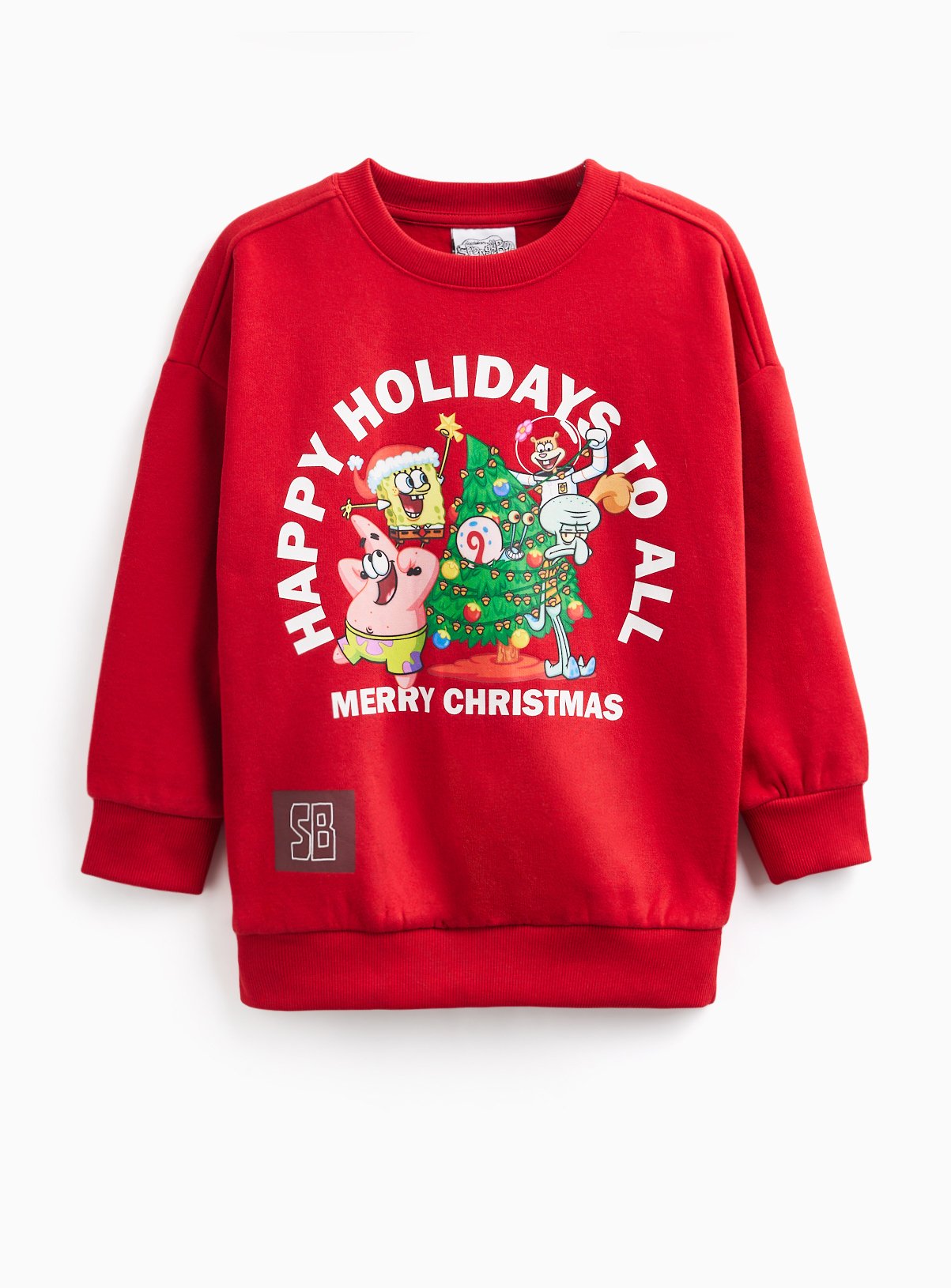 Red SpongeBob SquarePants Christmas Sweatshirt 