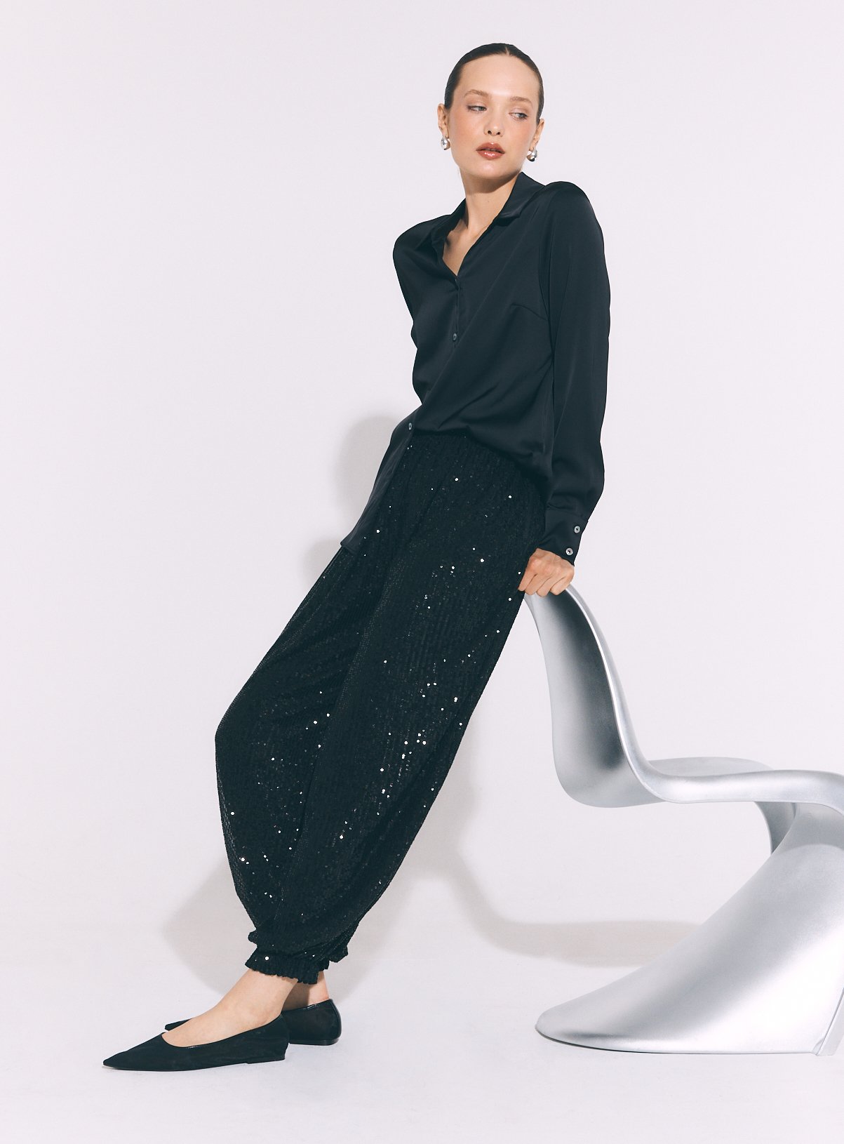 Sequin Balloon Trousers 