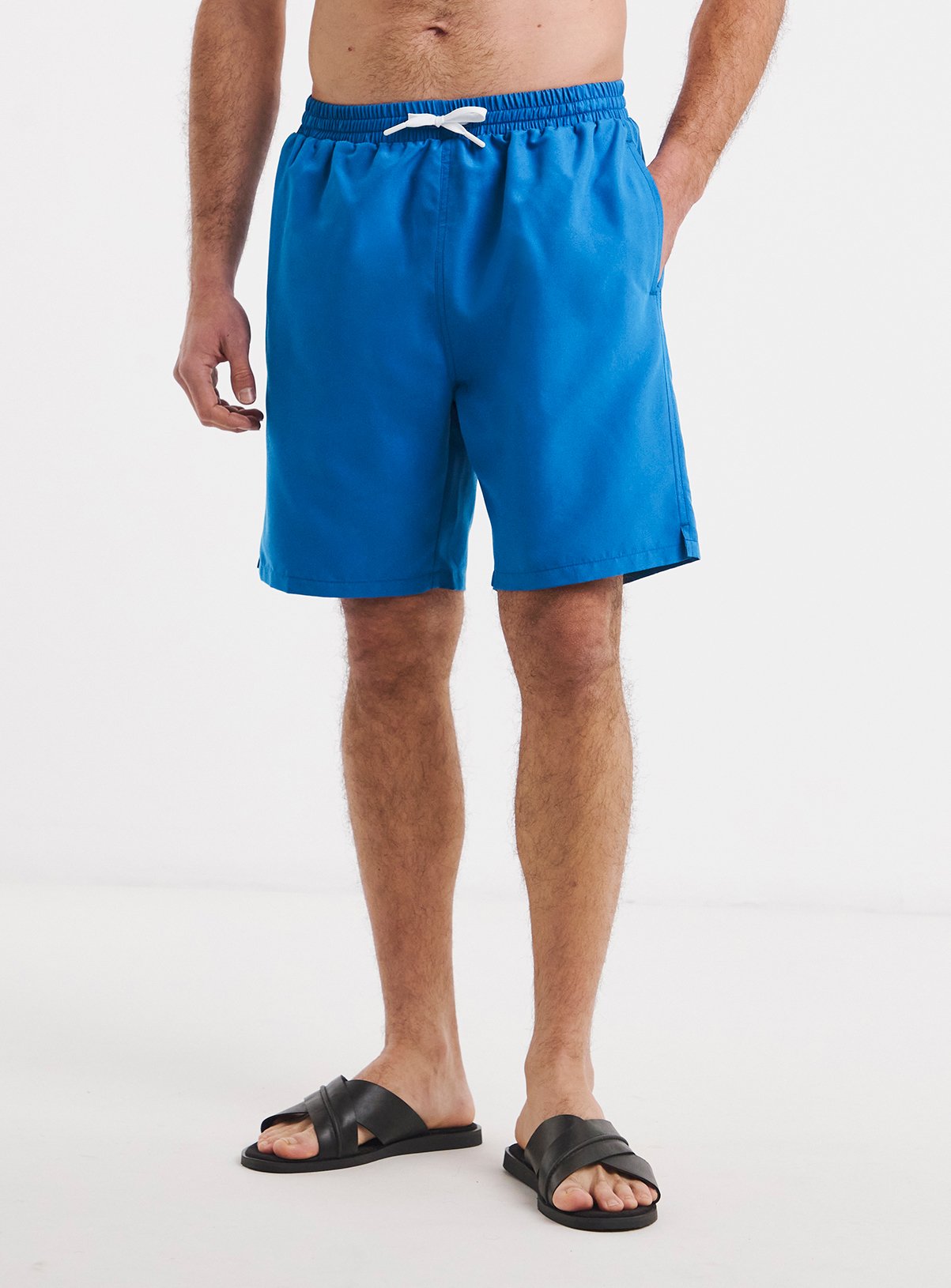 JACAMO Colbalt Blue Plain Swim Shorts Long 