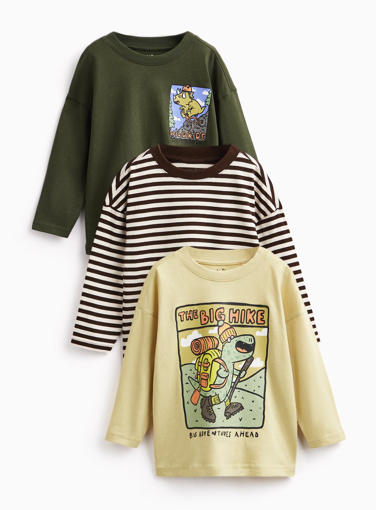 Great Outdoors Dinosaur Long Sleeve T-Shirts 3-Pack 
