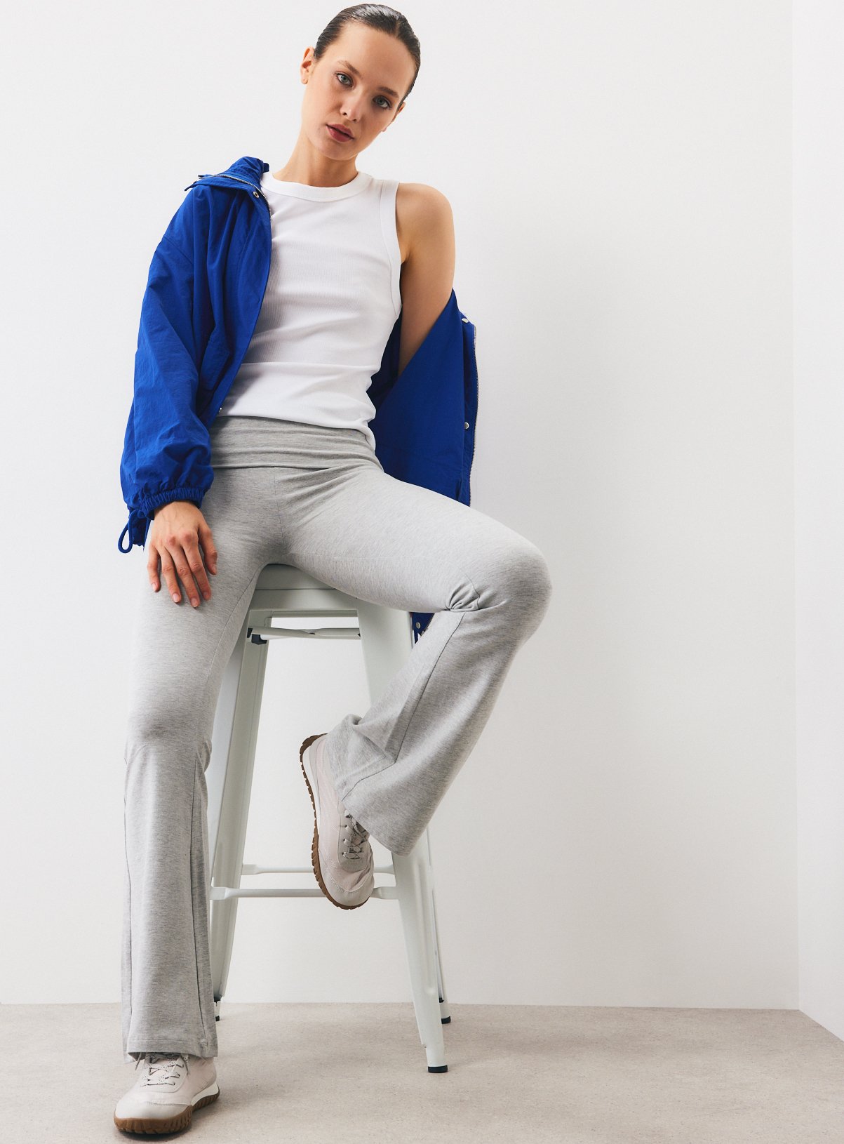Grey Marl Kick Flare Leggings 