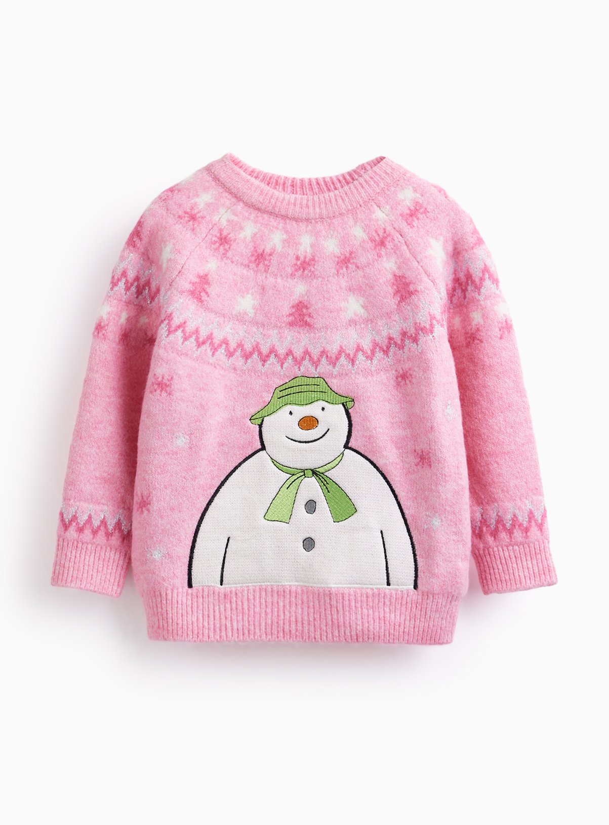 Pink The Snowman Fairisle Christmas Jumper 