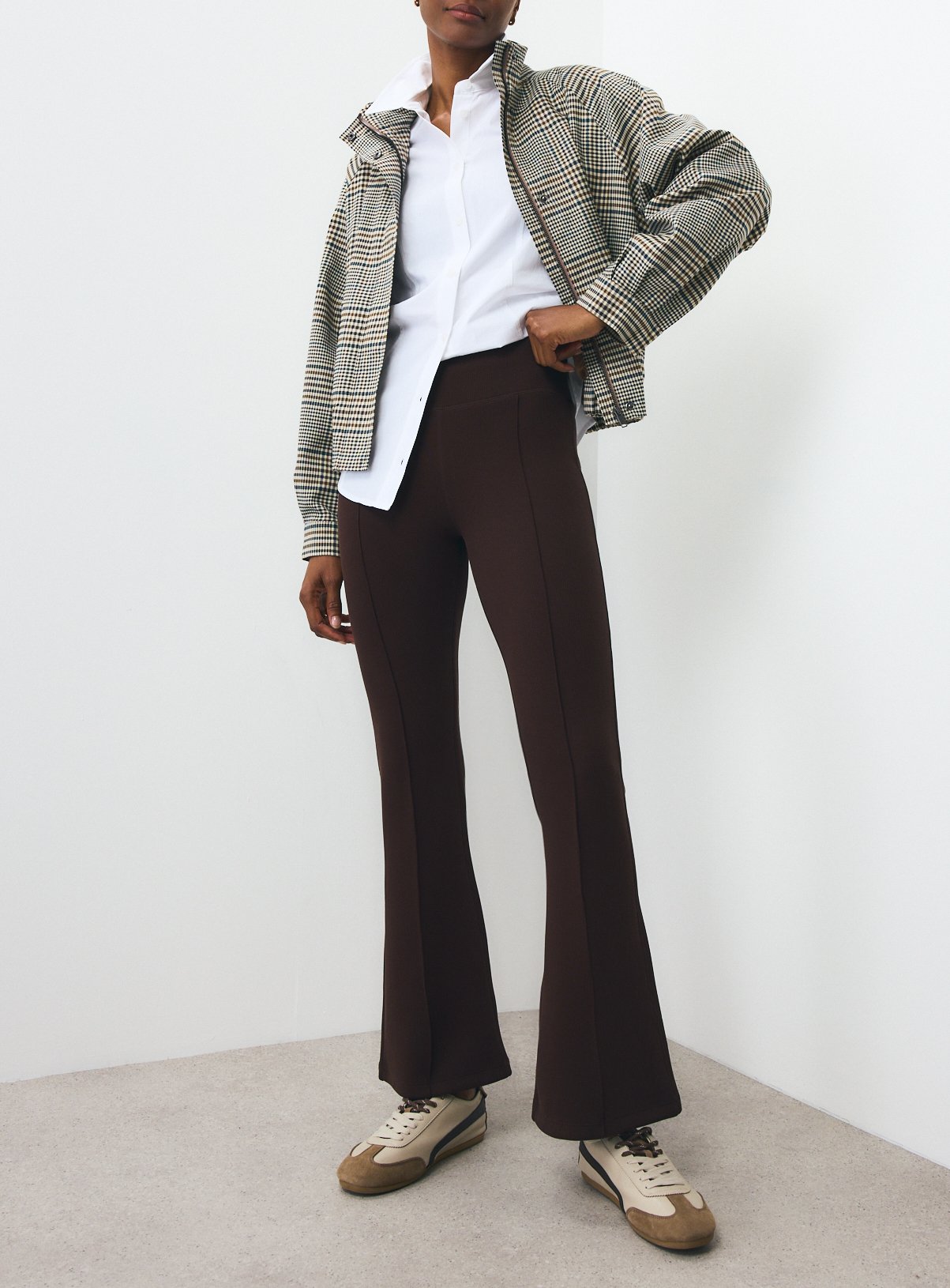 Ribbed Fashion Kick Flare Leggings 