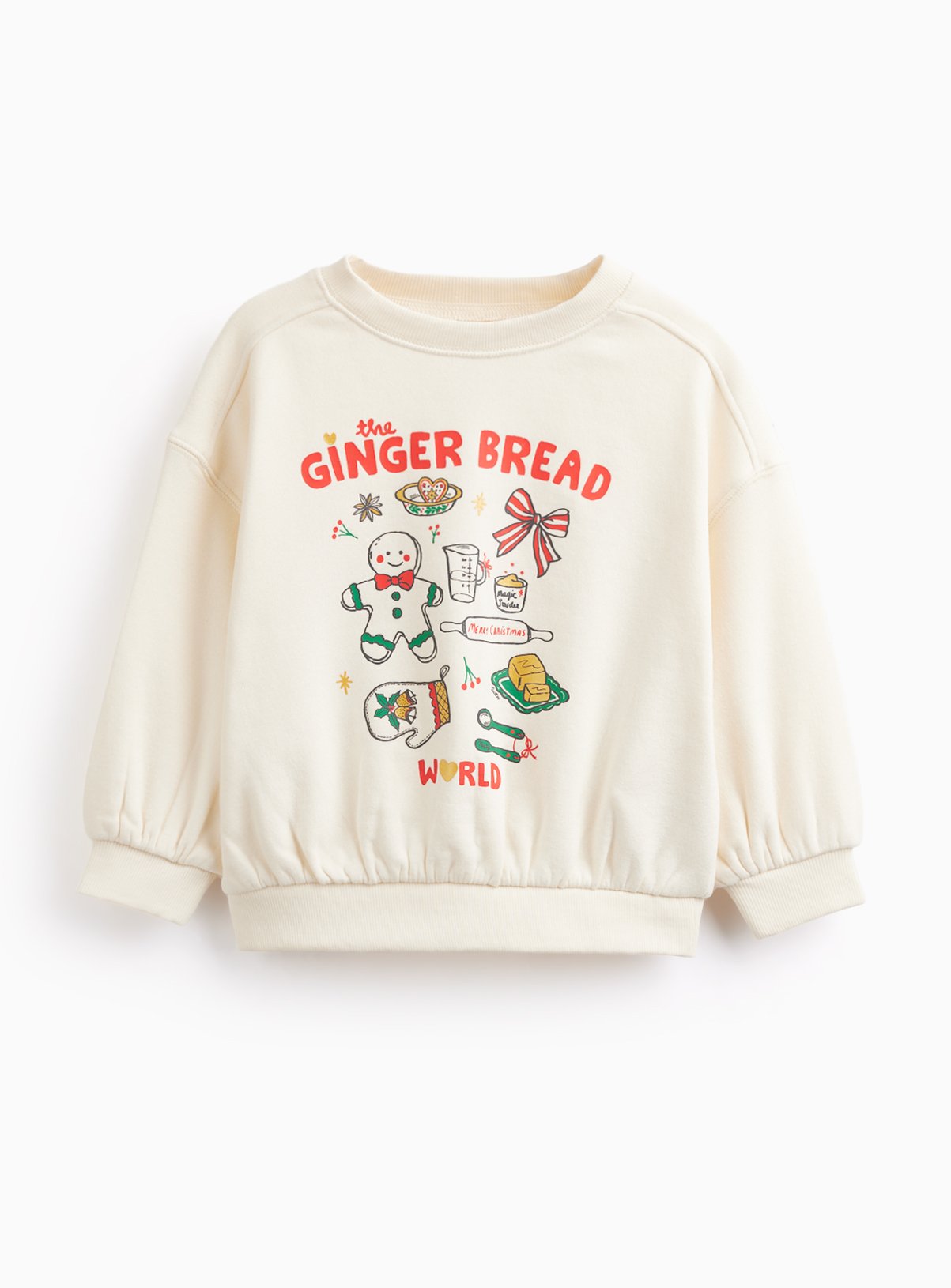 Cream Gingerbread World Christmas Crewneck Sweatshirt 