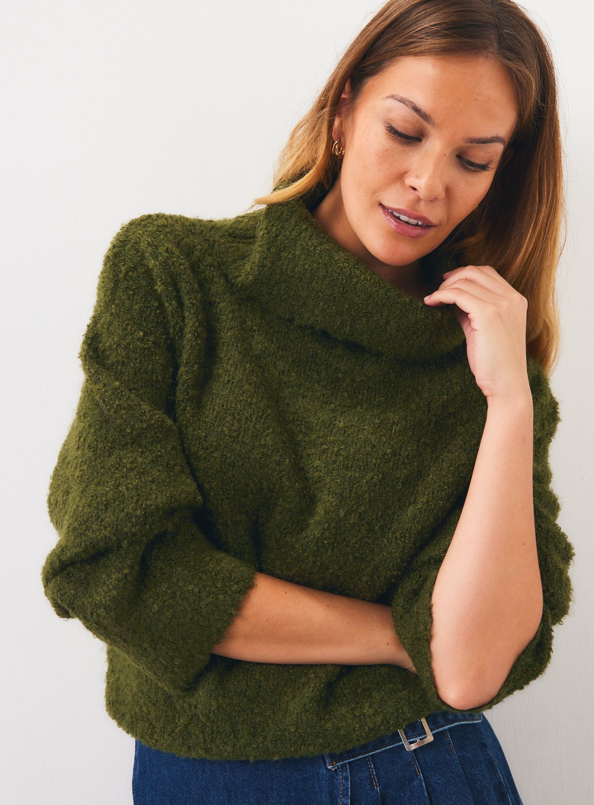 Boucle Roll Neck Sweater 