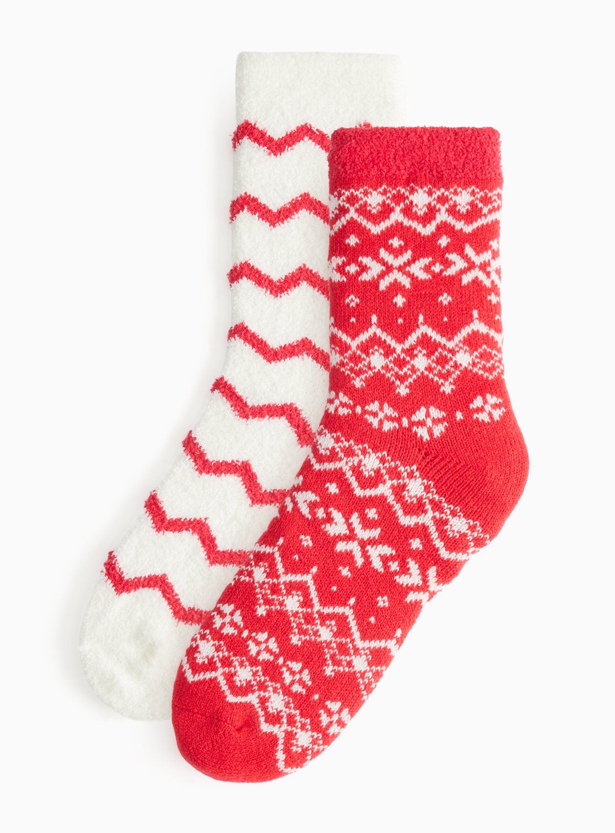 Red Fairisle Cosy Ankle Socks 2 Pack 4-8