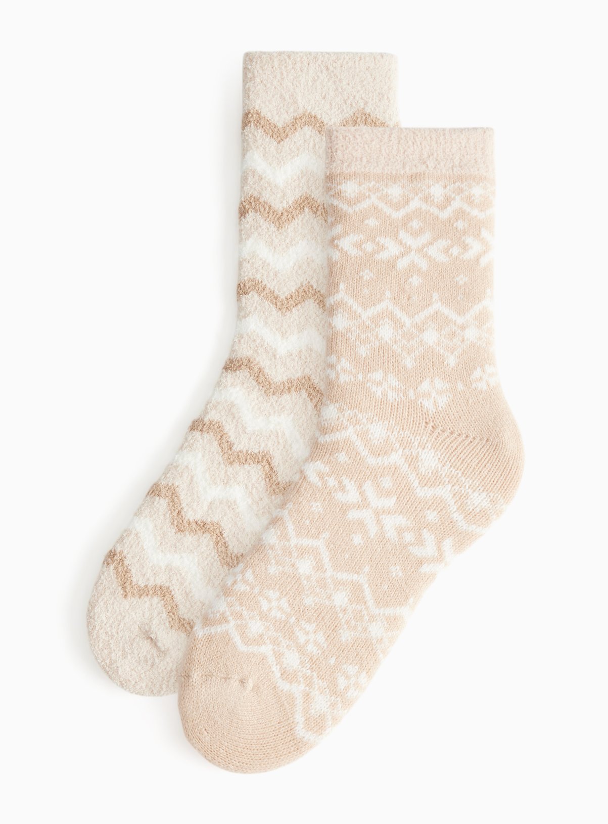 Neutral Fairisle Cosy Ankle Socks 2 Pack 4-8