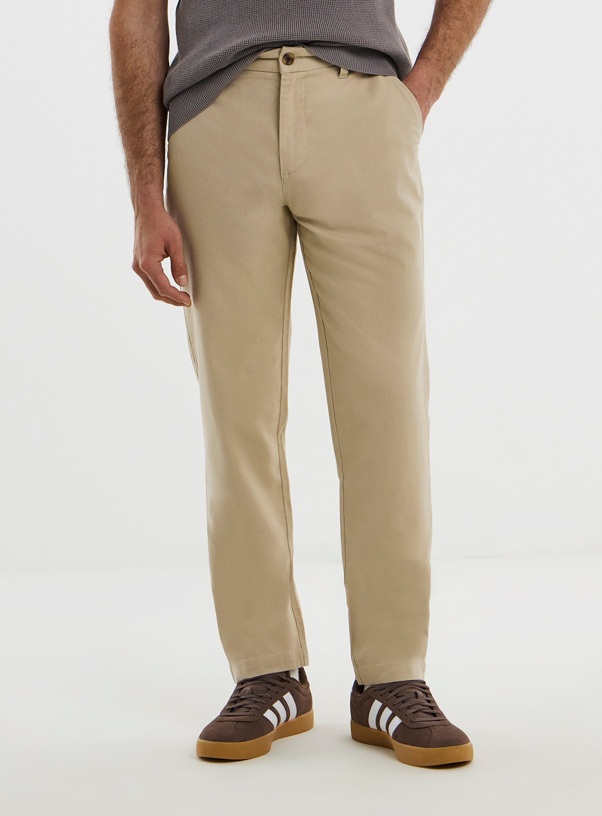 JACAMO Straight Fit Linen Chino Stone 