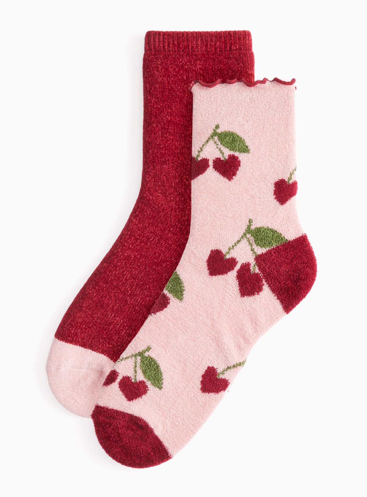 Cherry Heart Socks 2-Pack 4-8