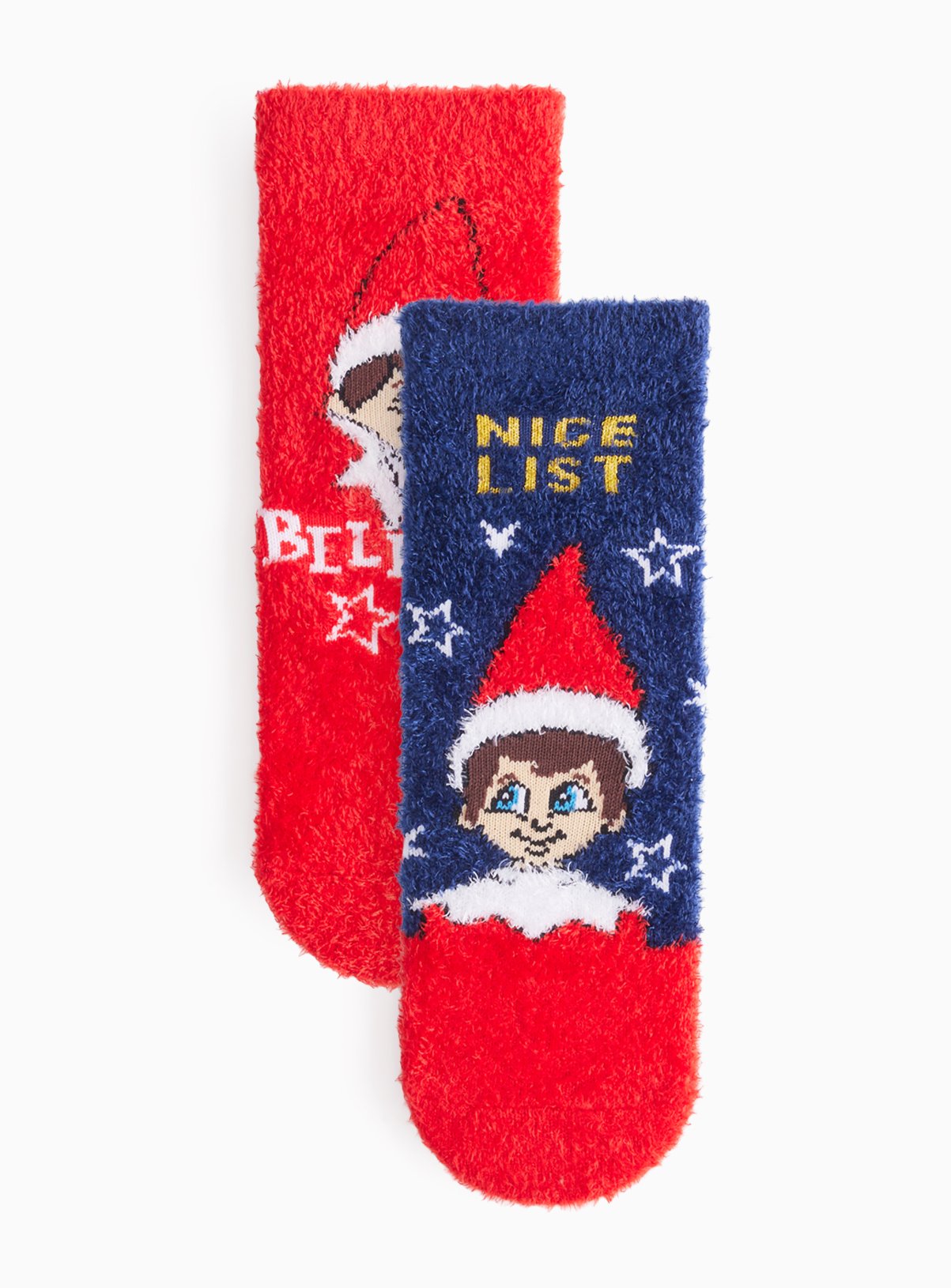 Elf On The Shelf Fluffy Christmas Socks 2-Pack 