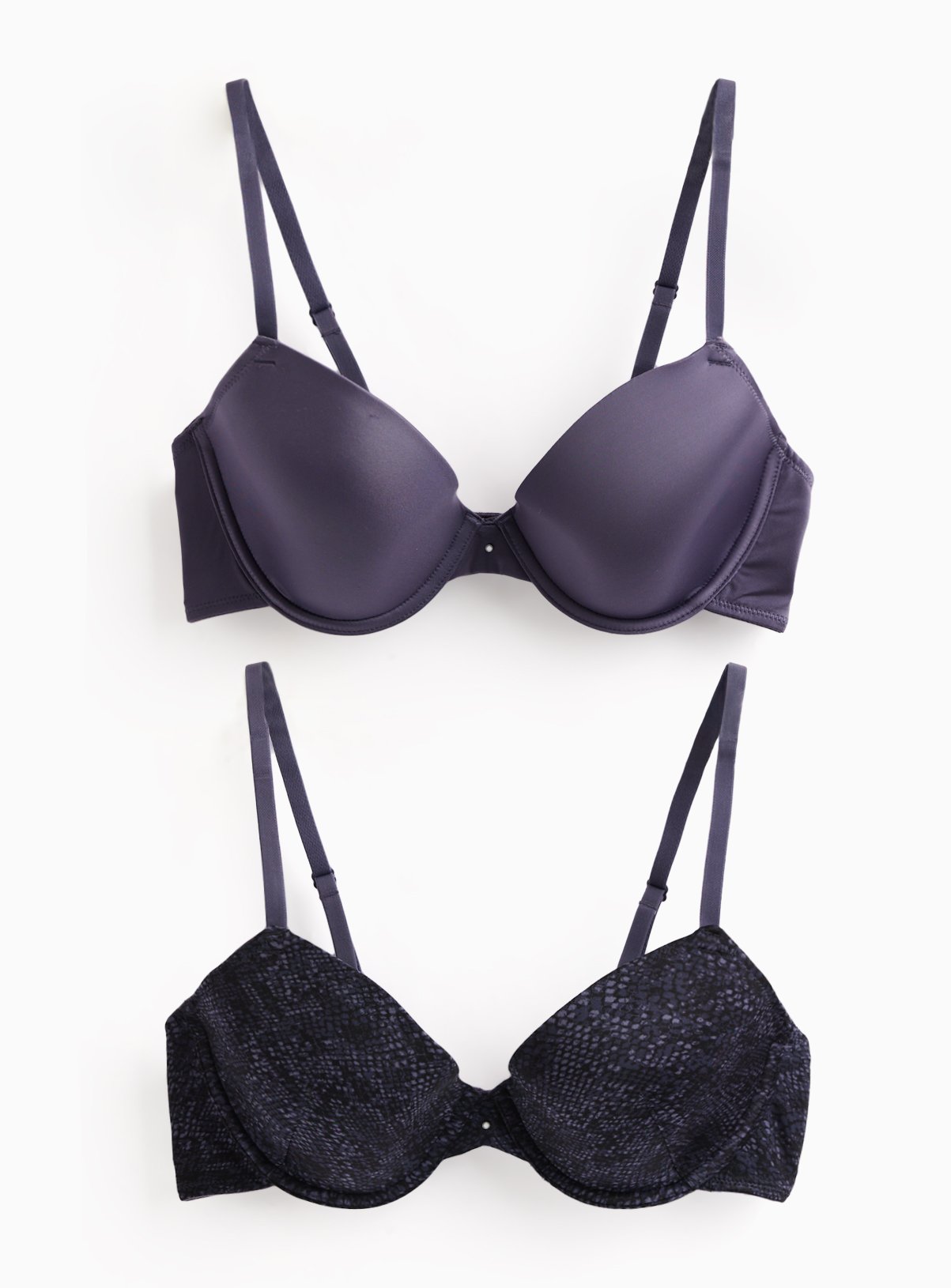 Mauve Printed Snake Shine Micro Plunge T-Shirt Bras 2 Pack 