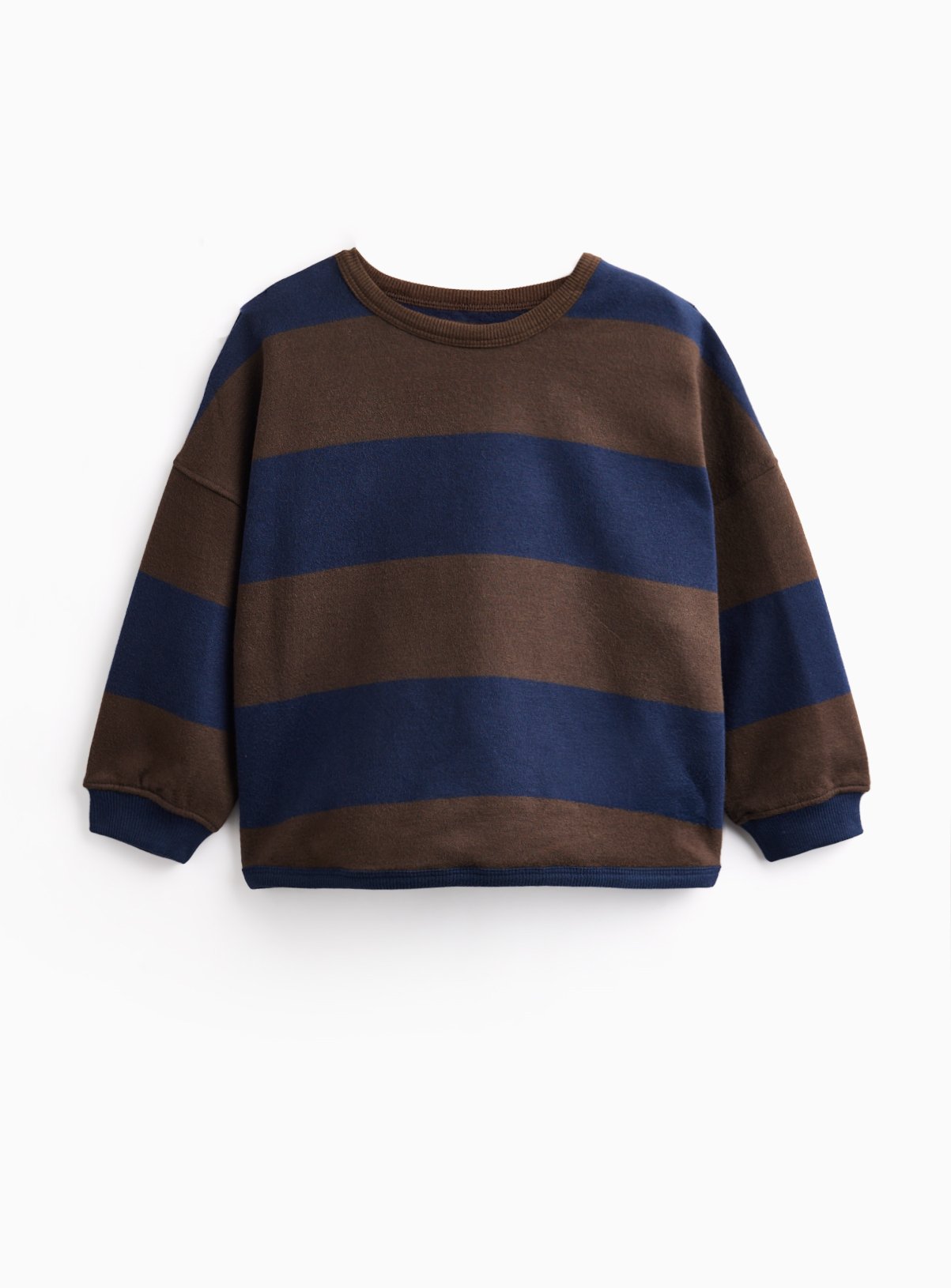Stripe Curved Hem Sweatshirt 