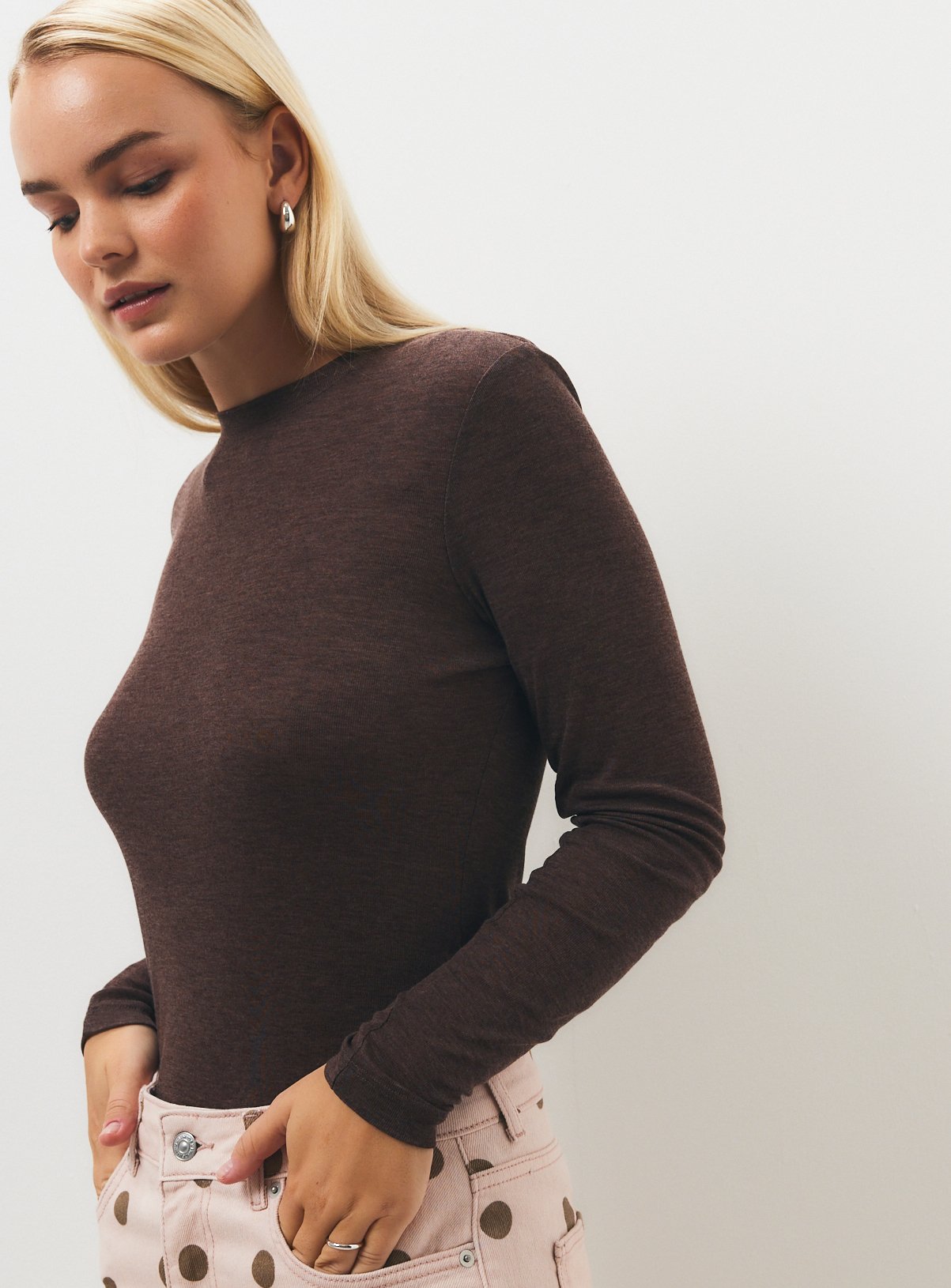 Wool Blend Second Skin Top 