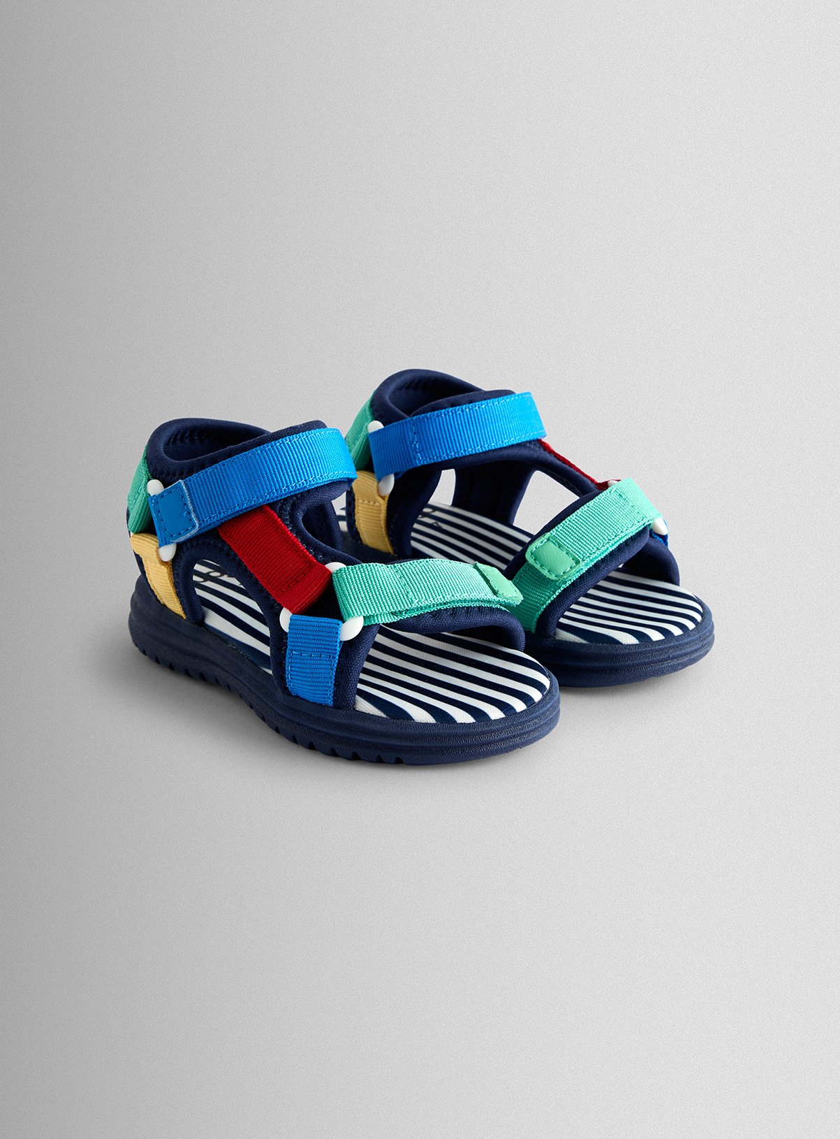 JOJO MAMAN BÉBÉ Bright Colour Block Adjustable Strap Sandal 