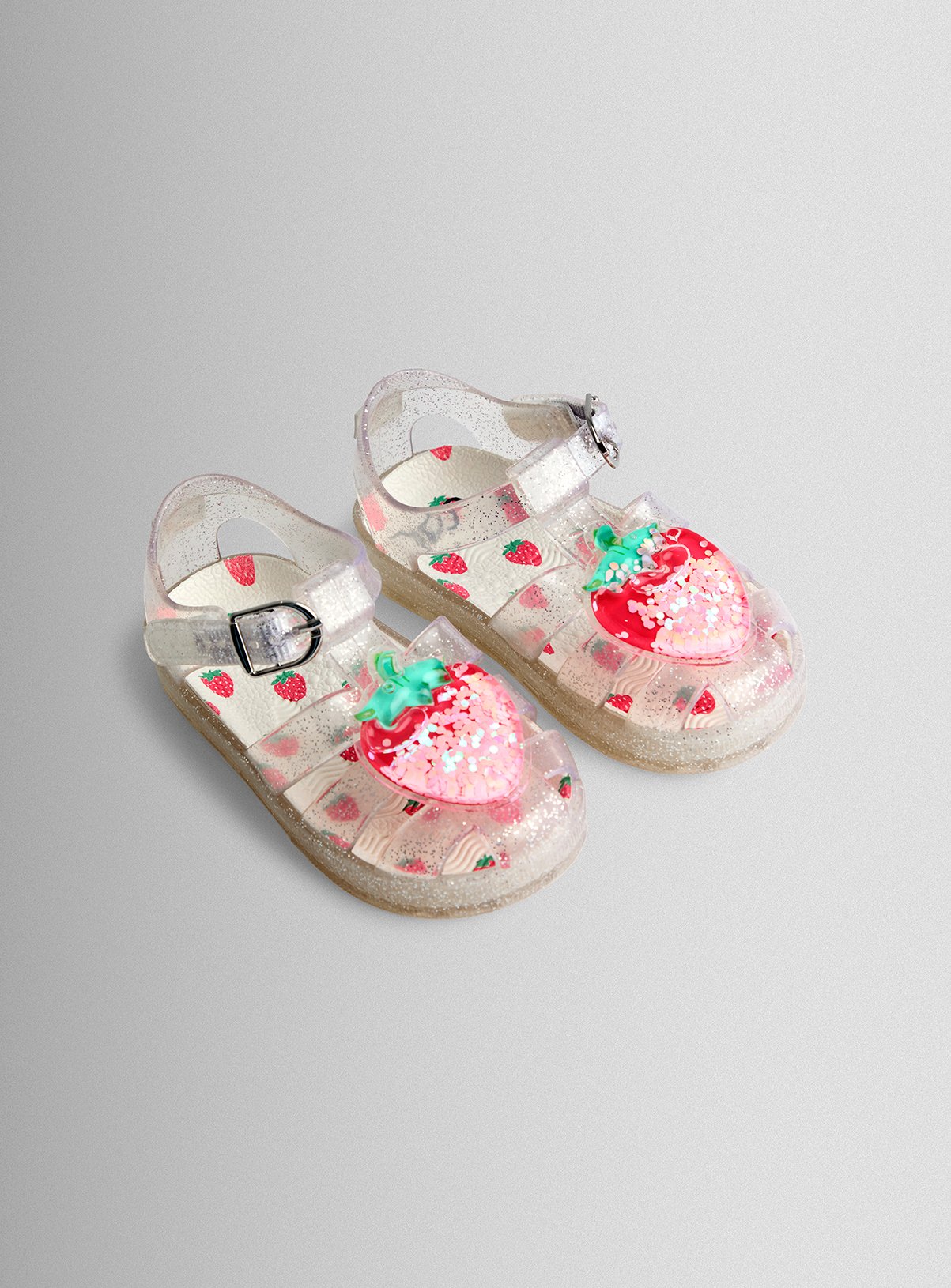 JOJO MAMAN BÉBÉ Strawberry Glitter Jelly Sandals 