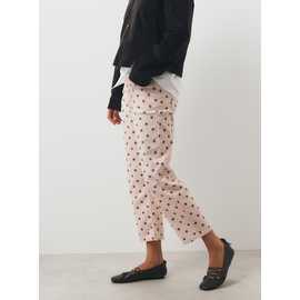 Pink Polka Dot Denim Crop Slim Jeans