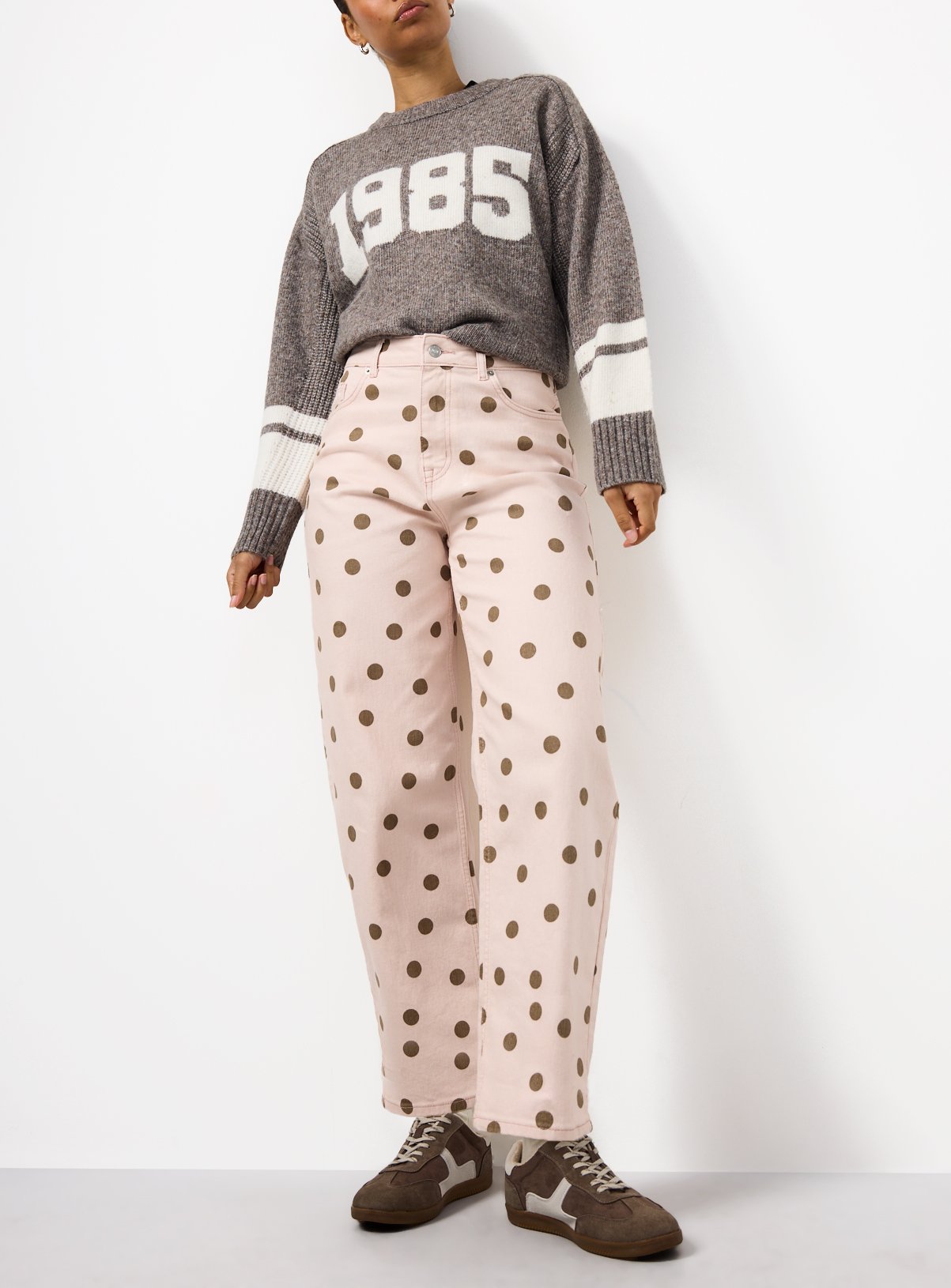 Pink Polka Dot Jeans 