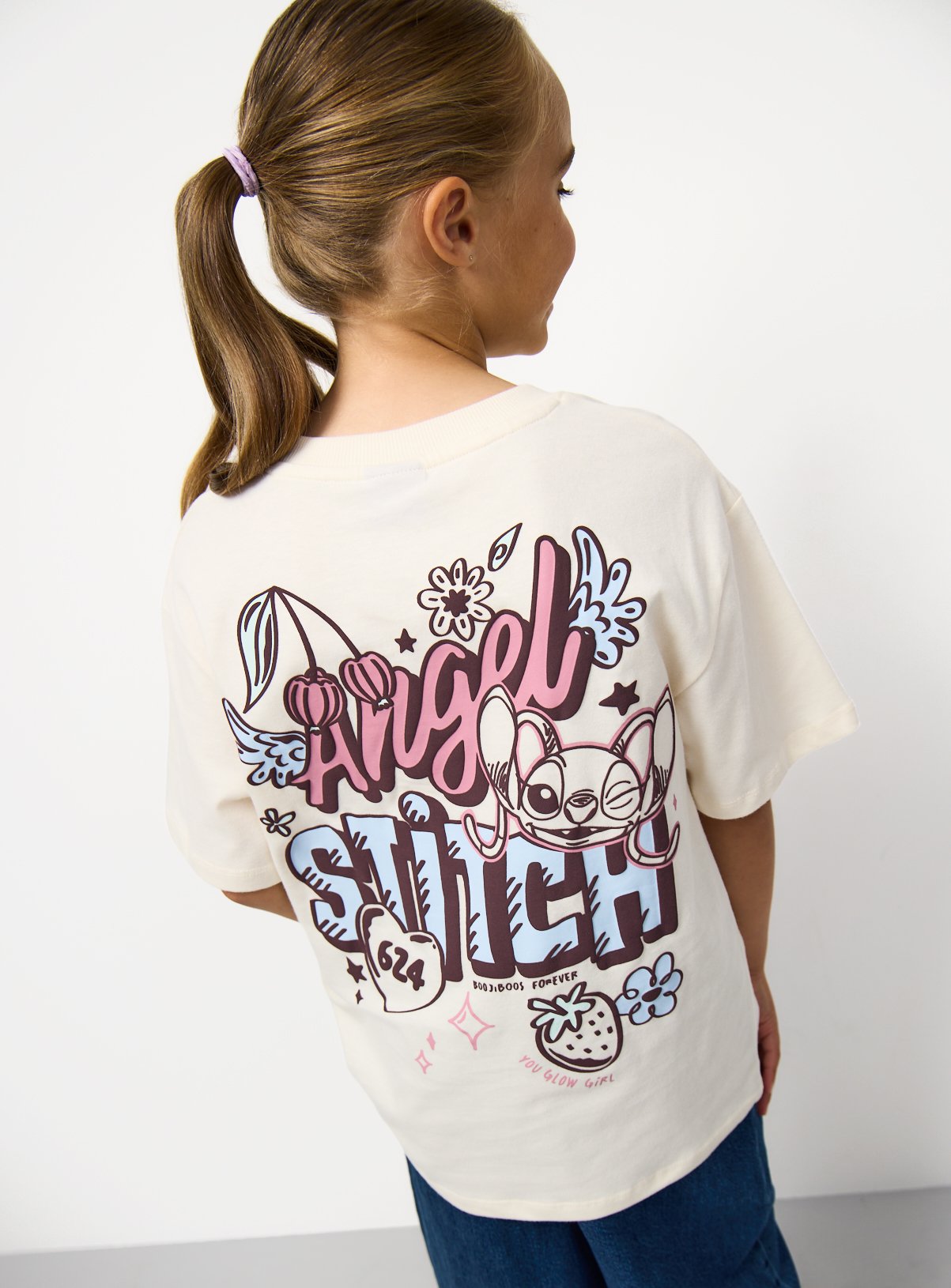 Cream Lilo & Stitch Graphic T-Shirt 10 years