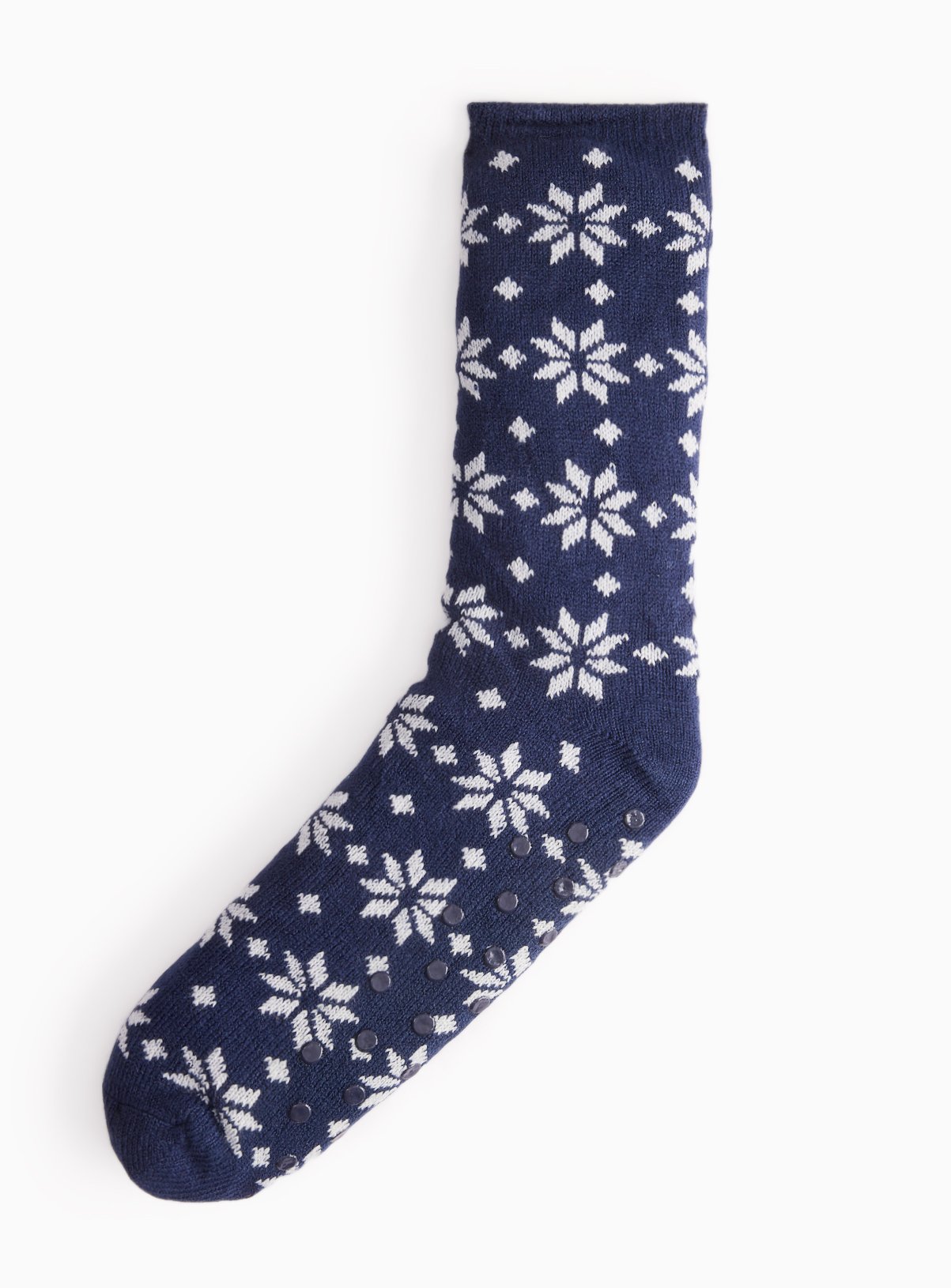 Navy Fair Isle Chunky Slipper Socks 6-11