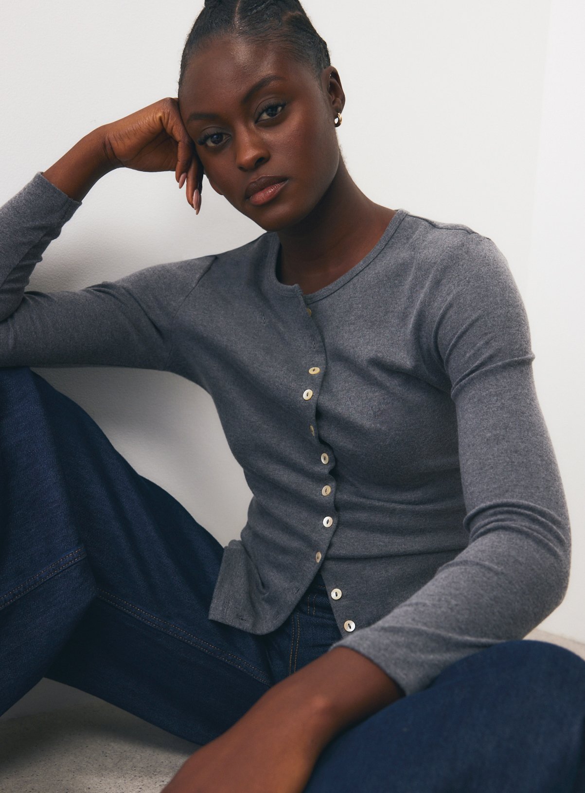 Crewneck Button-Through Top 