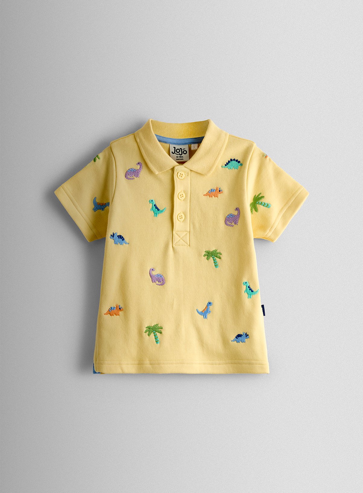 JOJO MAMAN BÉBÉ Dino Embroidered Polo Shirt 12-18 months