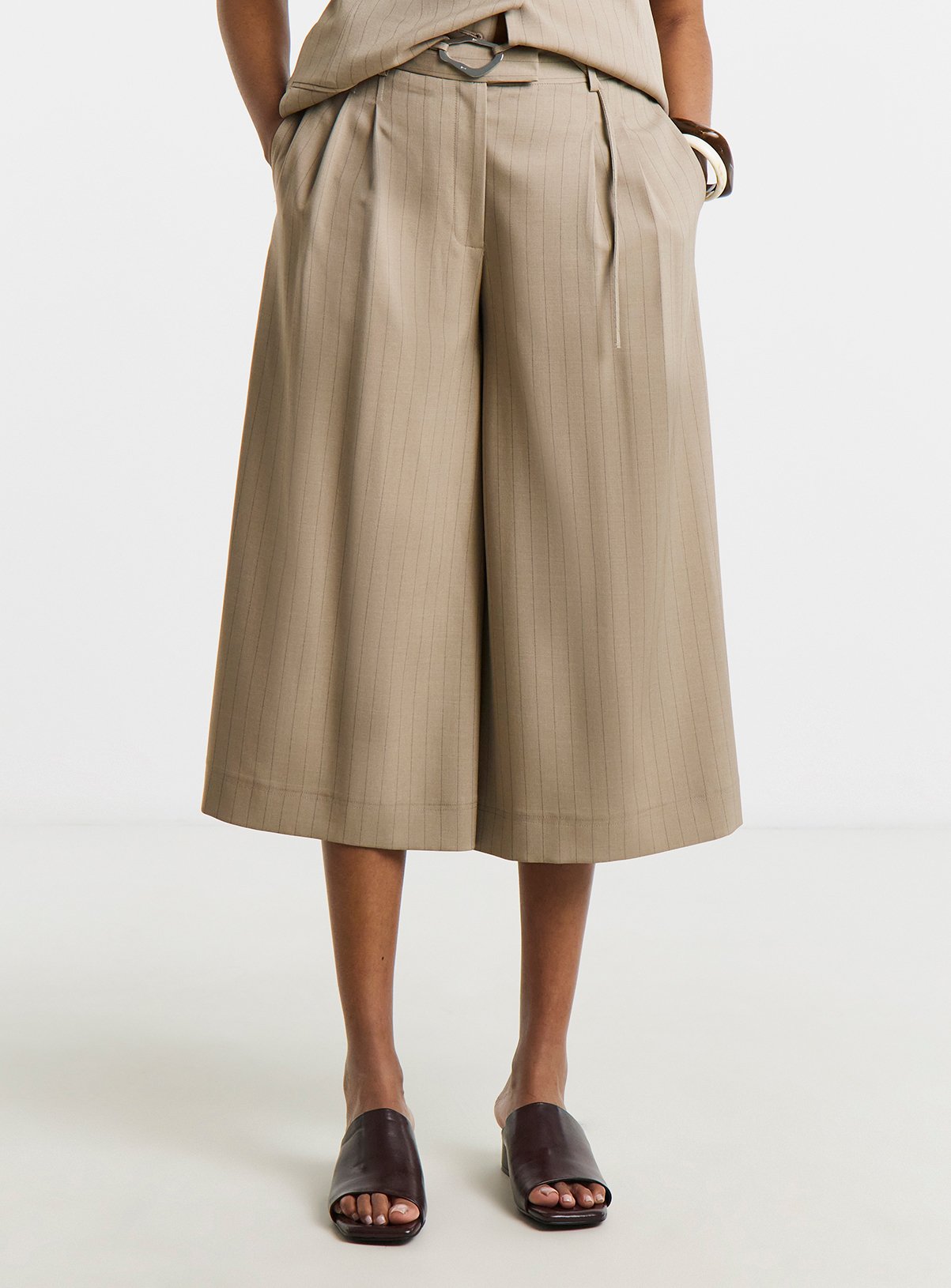 SIMPLY BE Culotte Trousers With Belt Detail 28