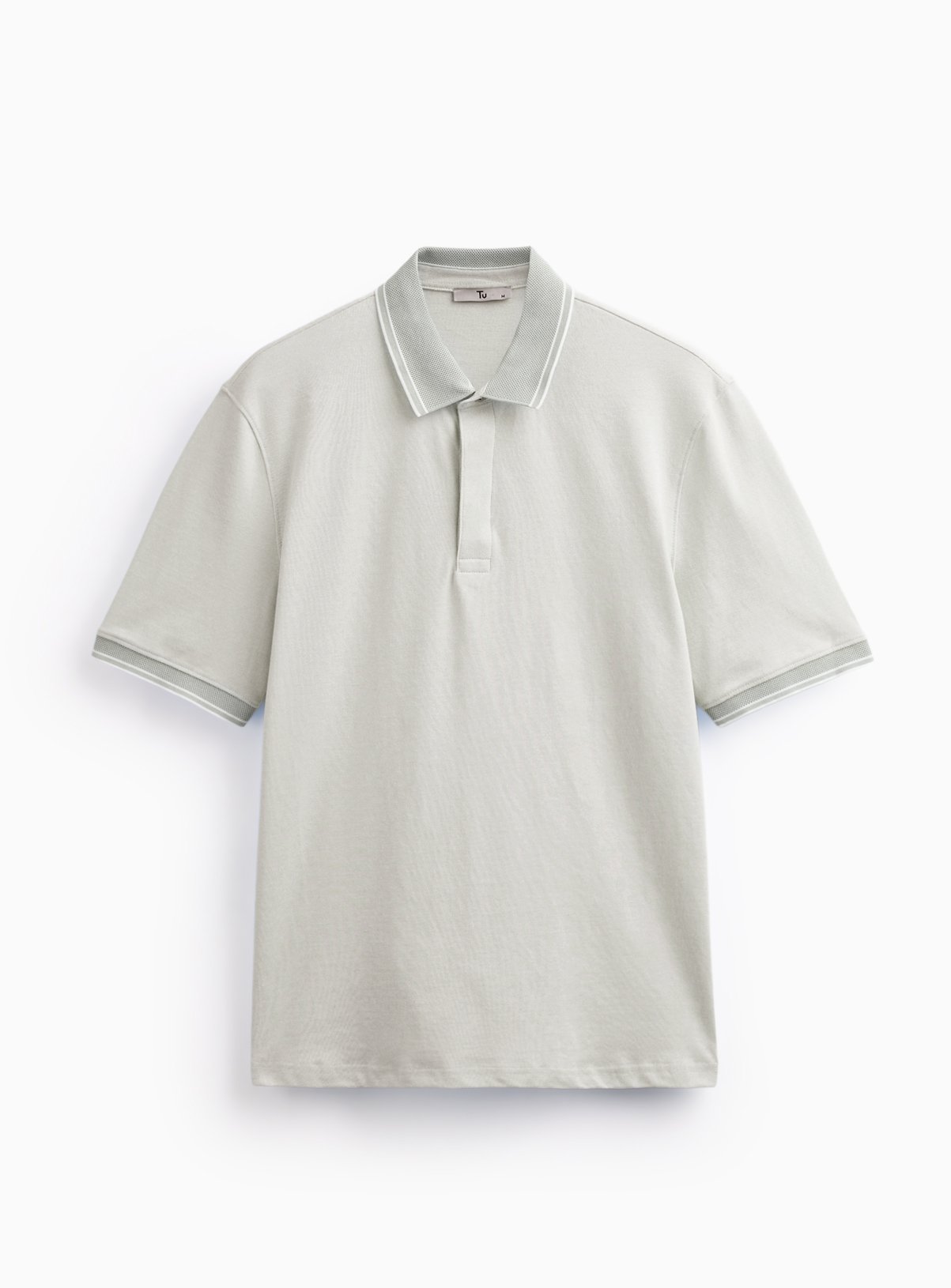 Green Birdseye Tipped Jersey Polo Shirt 