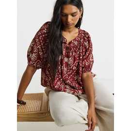 SIMPLY BE Scarf Print Crinkle Smock Blouse