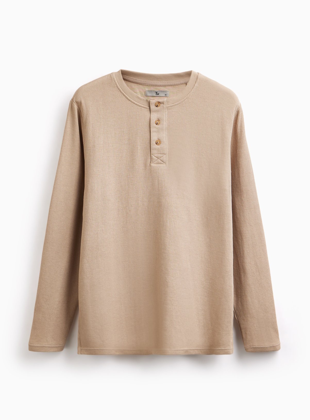 Long-Sleeved Grandad Collar Top 