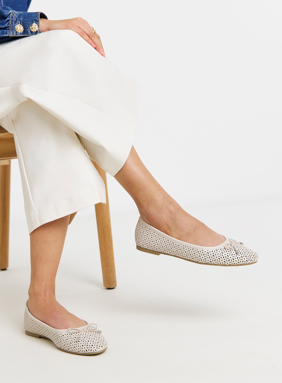 JD WILLIAMS Lasercut Ballerina Extra Wide Fit 